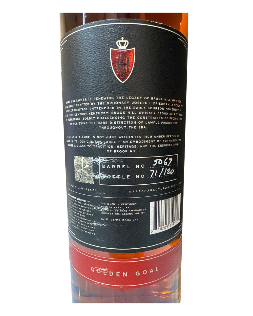 2026 Rare Character Brook Hill 10 Year Golden Goal Hazmat 141.5 Proof 750ml