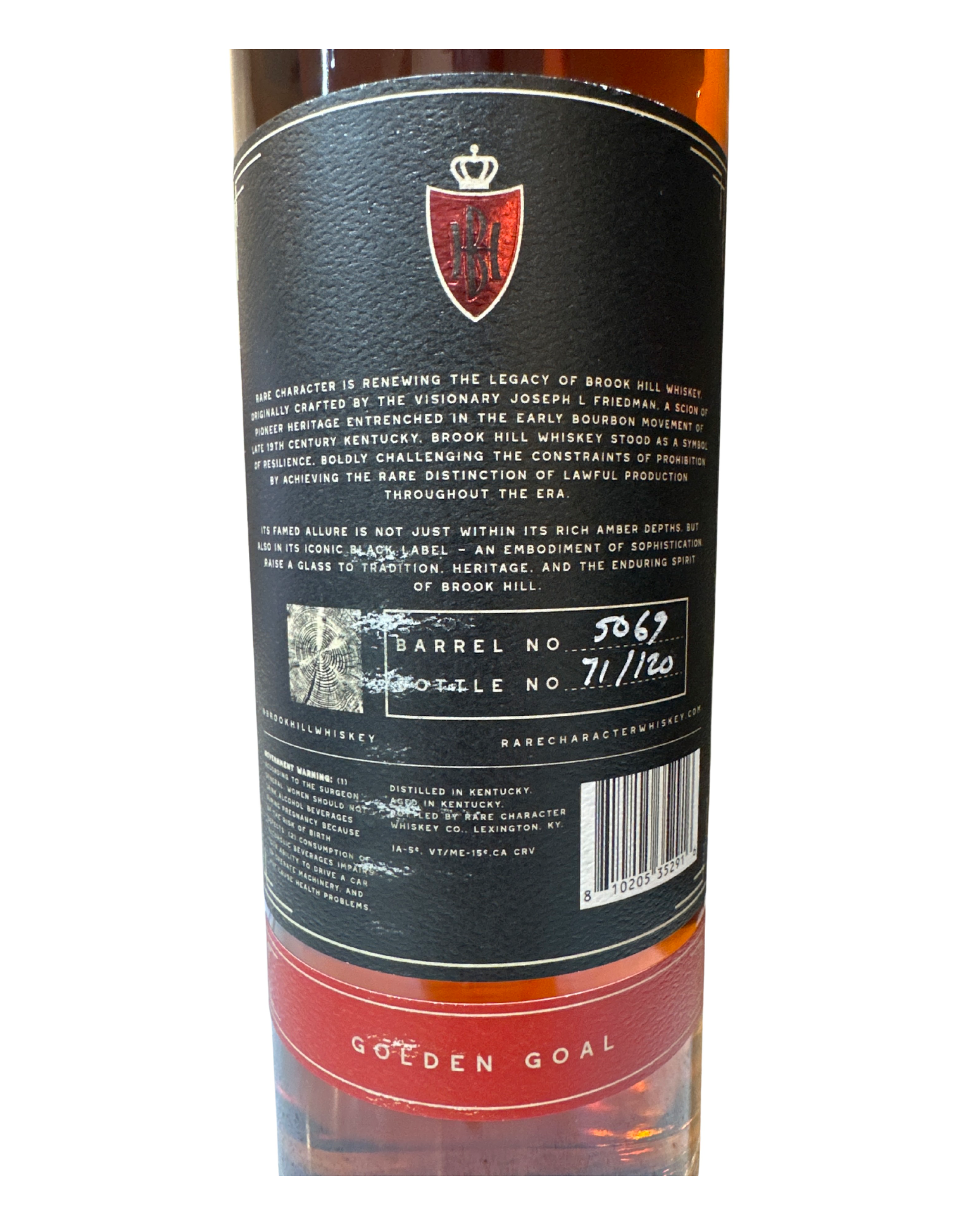 2026 Rare Character Brook Hill 10 Year Golden Goal Hazmat 141.5 Proof 750ml