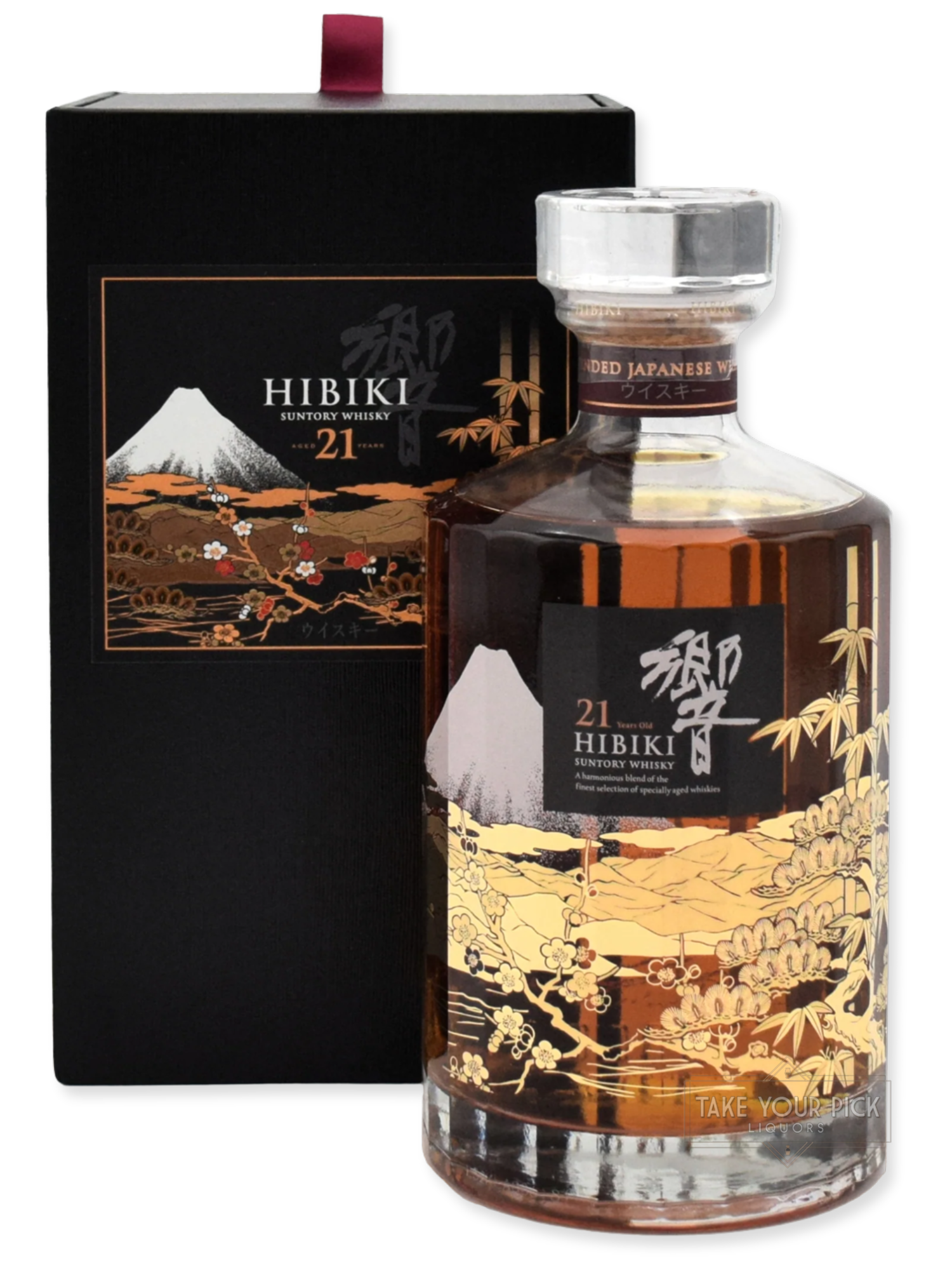 Hibiki 21 Limited Edition Kacho Fugetsu 700ml with box - 86 Proof - Bottle Front