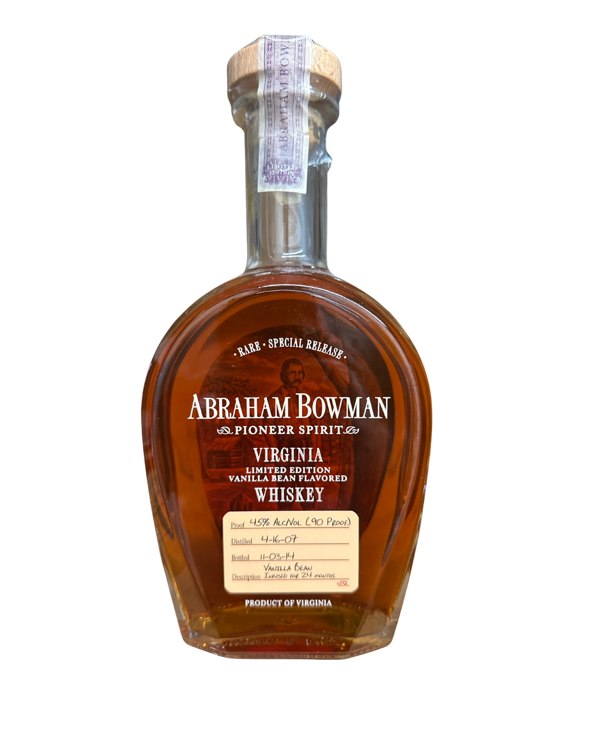 2014 Abraham Bowman Vanilla Bean Whiskey 90 Proof