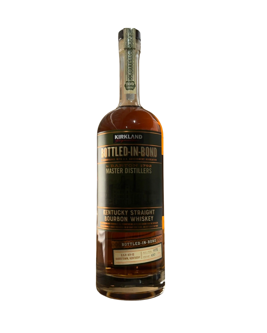 2023 Kirkland (by Barton 1792 Master Distillers) Kirkland Bottled-in-Bond Kentucky Straight Bourbon Whiskey 100 Proof 1 Liter