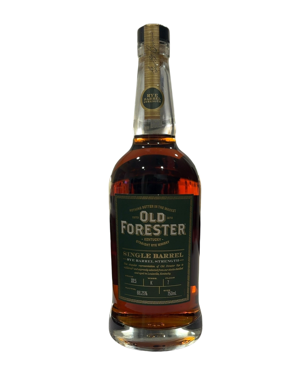 2022 Old Forester Single Barrel Rye Barrel Strength 132.5 Proof 750ml
