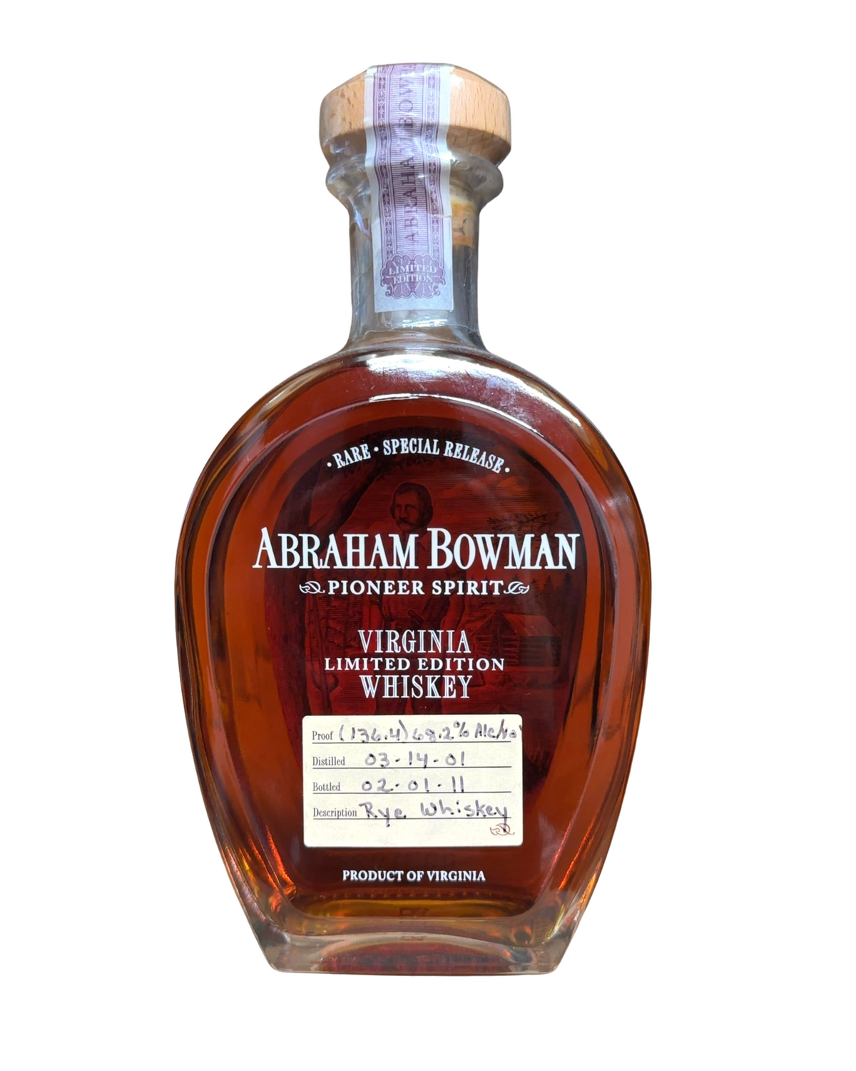 2011 Abraham Bowman Rye Whiskey The Party Source Pick 136.4 Proof 750ml