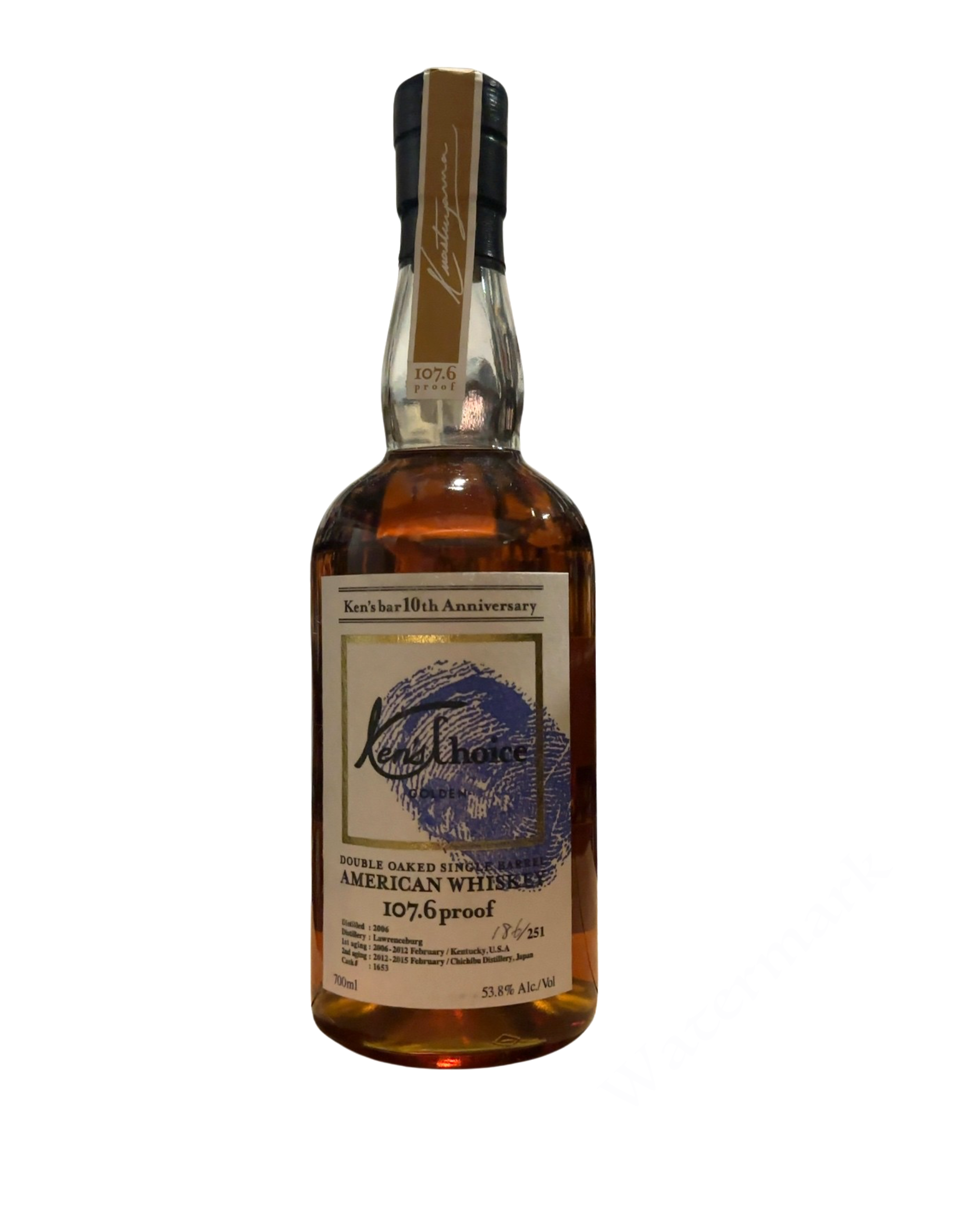 2015 Wild Turkey Ken's Bar 10th Anniversary Ken's Choice Double Oaked Single Barrel American Whiskey 107.6 Proof
