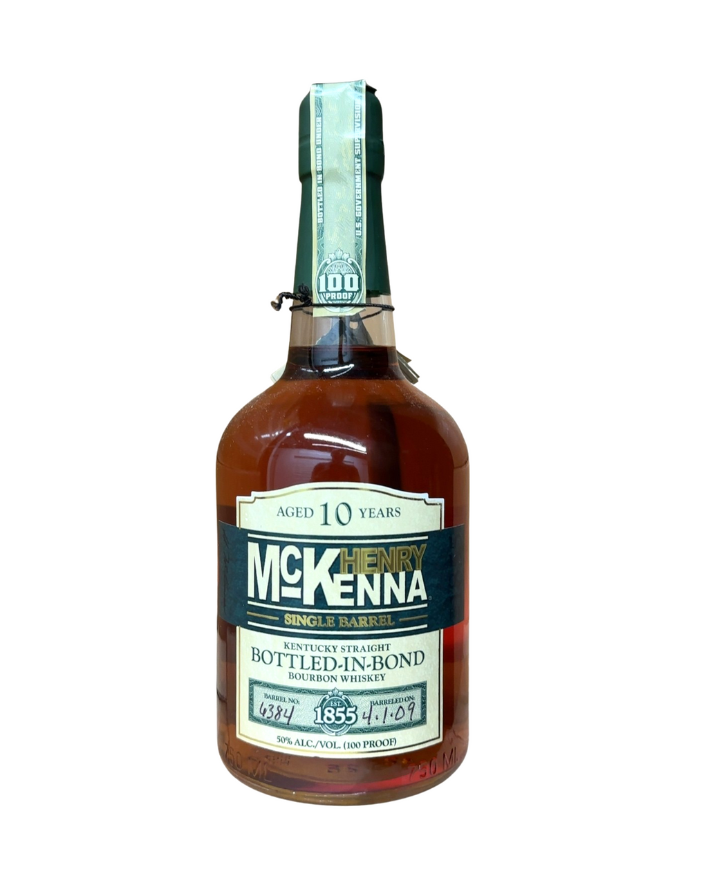 2019 Henry McKenna Single Barrel Bottled-in-Bond Bourbon Whiskey 100 Proof 750ml