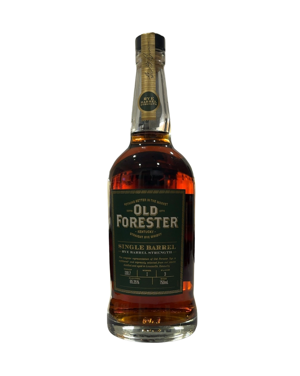 Old Forester Single Barrel Rye Barrel Strength 130.7 Proof 750ml