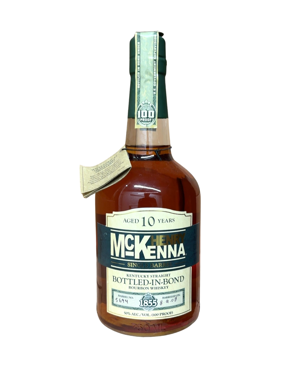 2018 Henry McKenna Single Barrel Kentucky Straight Bottled-In-Bond Bourbon Whiskey 100 Proof 750ml