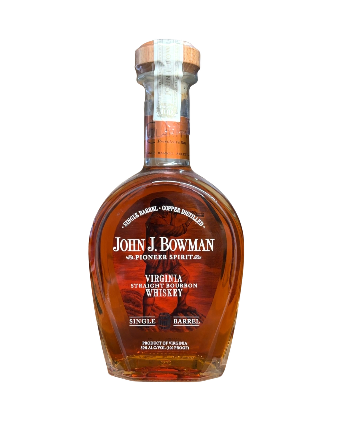 2019 John J. Bowman Clarity Pick Presidents Day Single Barrel 100 Proof 750ml