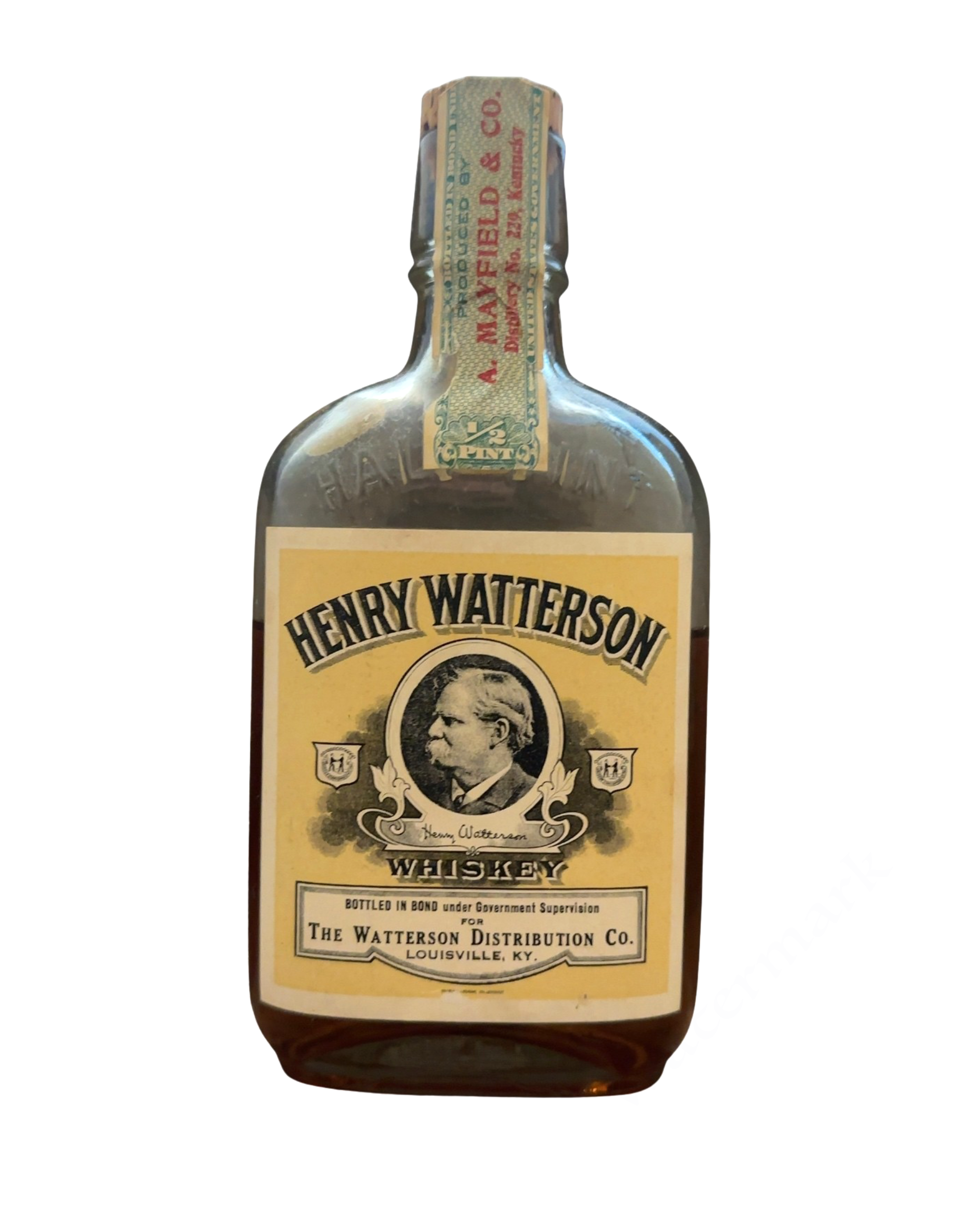 1924 A. Mayfield & Co. Henry Watterson Whiskey 100 Proof