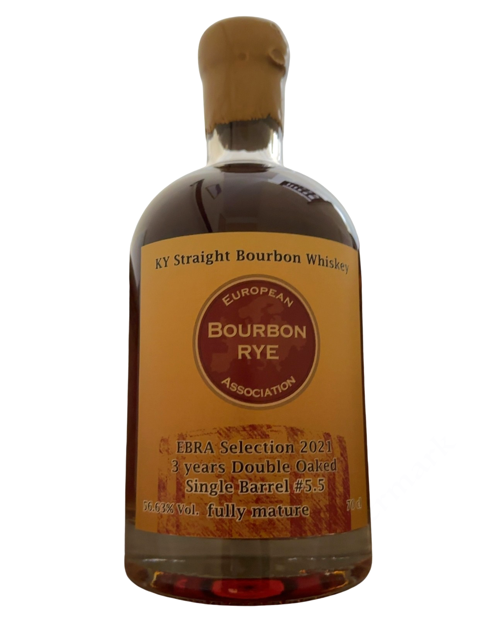European Bourbon Rye Association KY Straight Bourbon Whiskey - EBRA Selection 2021 Double Oaked Single Barrel #5.5 113.26 Proof