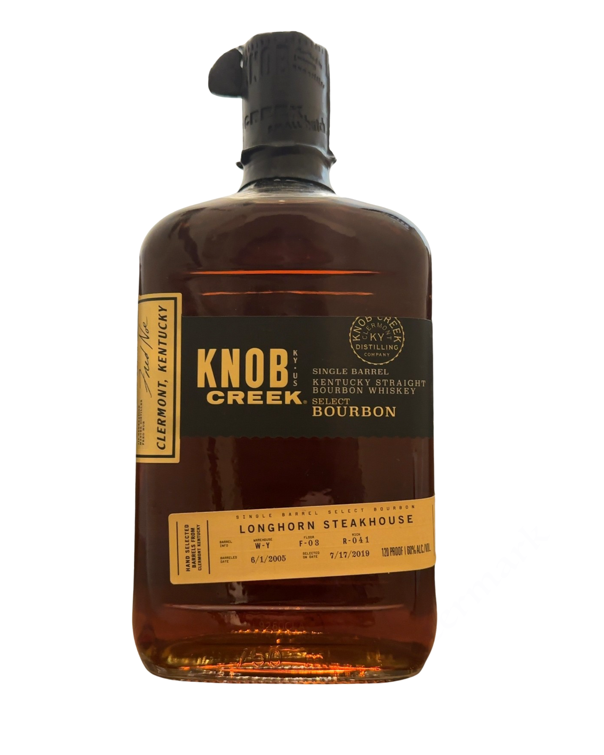 Knob Creek / Kentucky Distilling Company Knob Creek Single Barrel Select Bourbon Longhorn Steakhouse 120 Proof