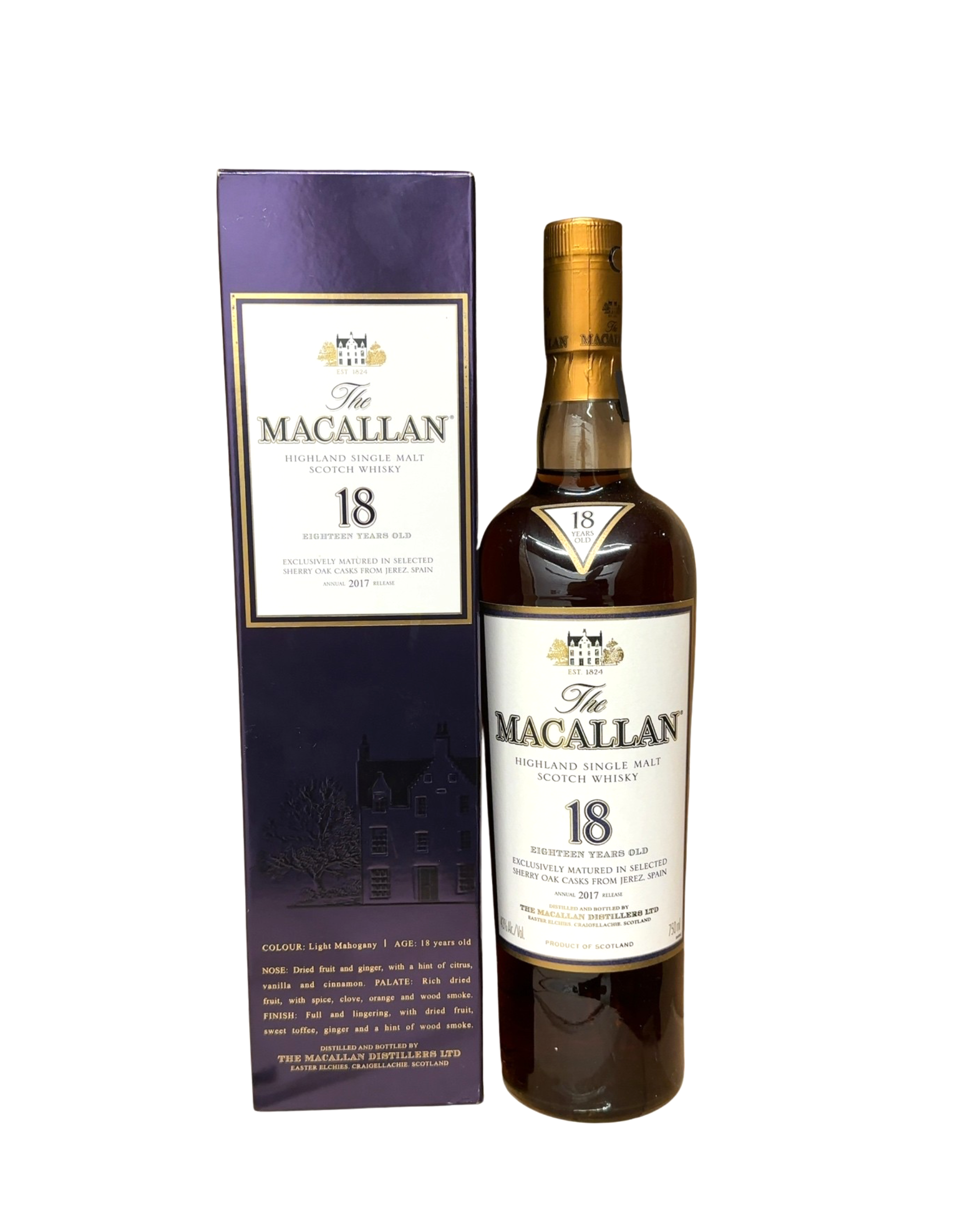 2017 The Macallan 18 Year Sherry Single Malt Scotch Whisky 86 Proof 750ml