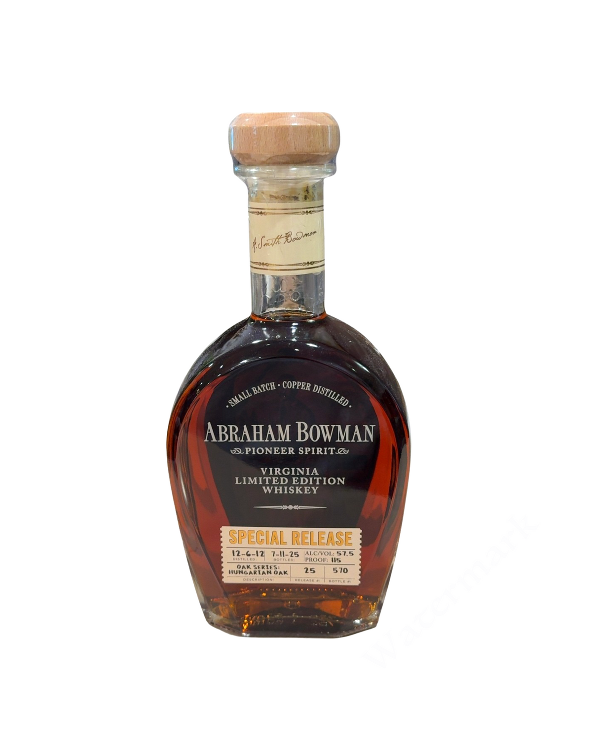A. Smith Bowman Distillery Abraham Bowman Virginia Limited Edition Whiskey Special Release 100 Proof 750ml Batch 25