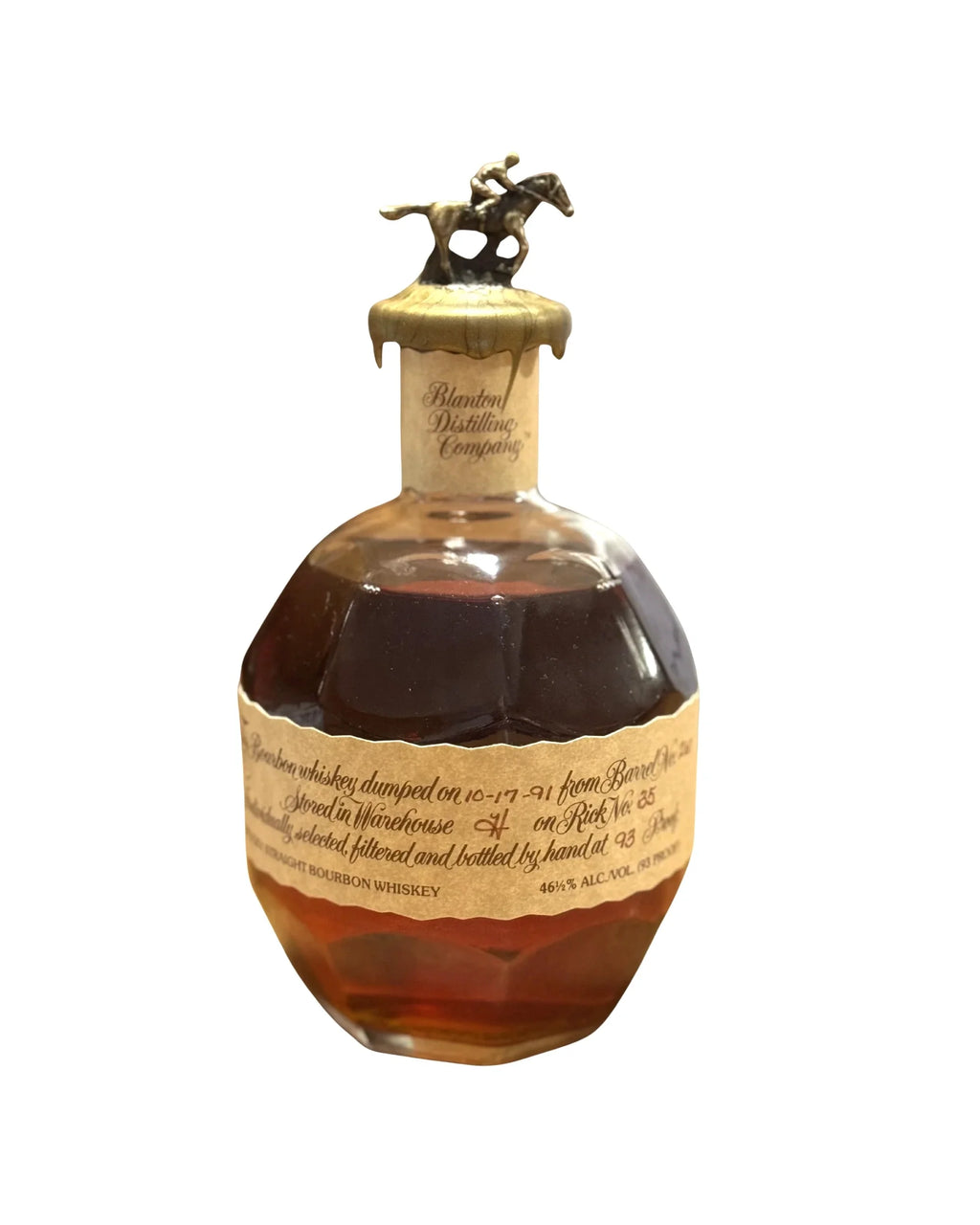 1991 Blanton Distilling Company Single Barrel Bourbon Whiskey 93 Proof 750ml