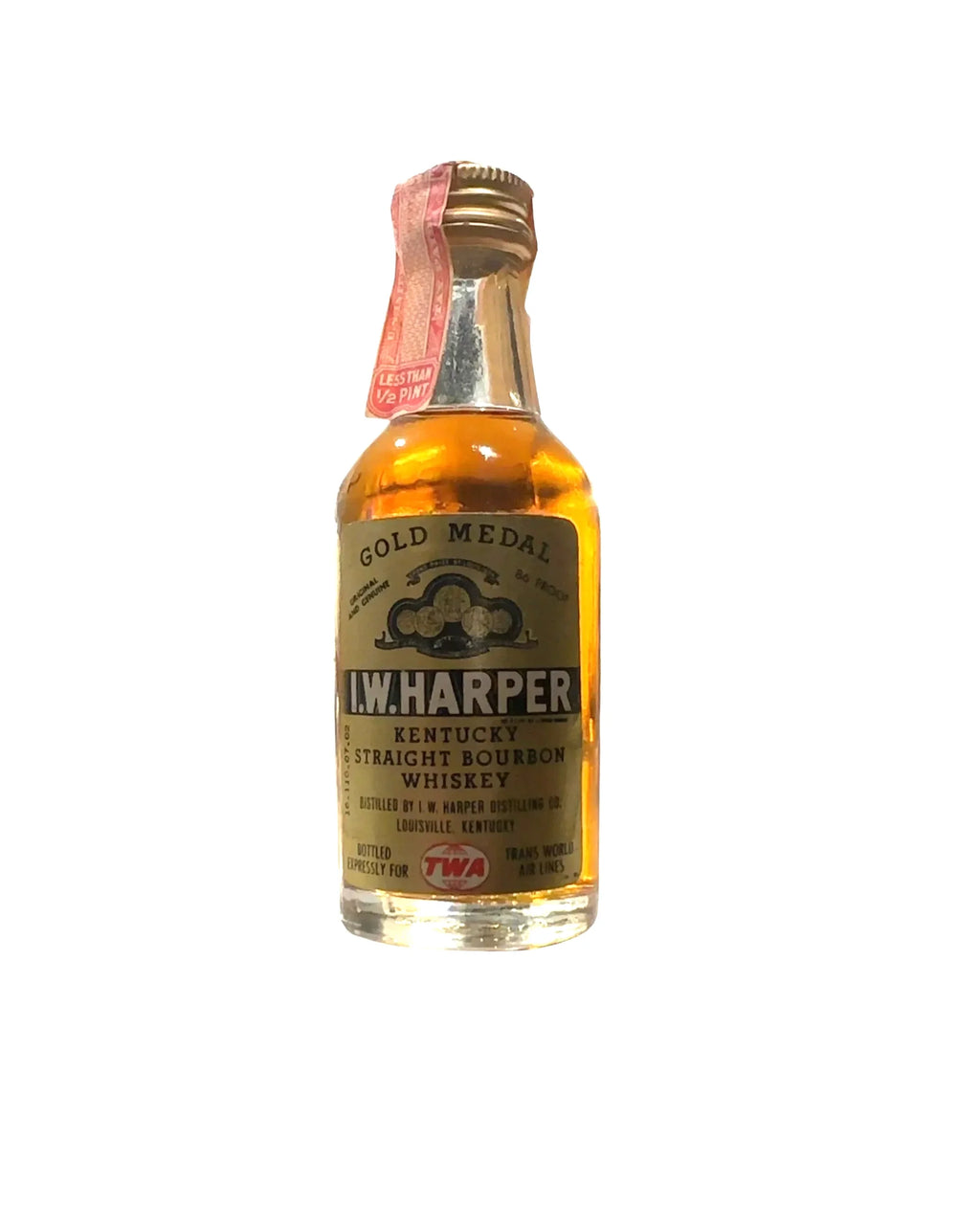 1944 I.W. Harper Distilling Co. I.W. Harper Distilling Gold Medal Kentucky Straight Bourbon Whiskey TWA 80 Proof 1ml