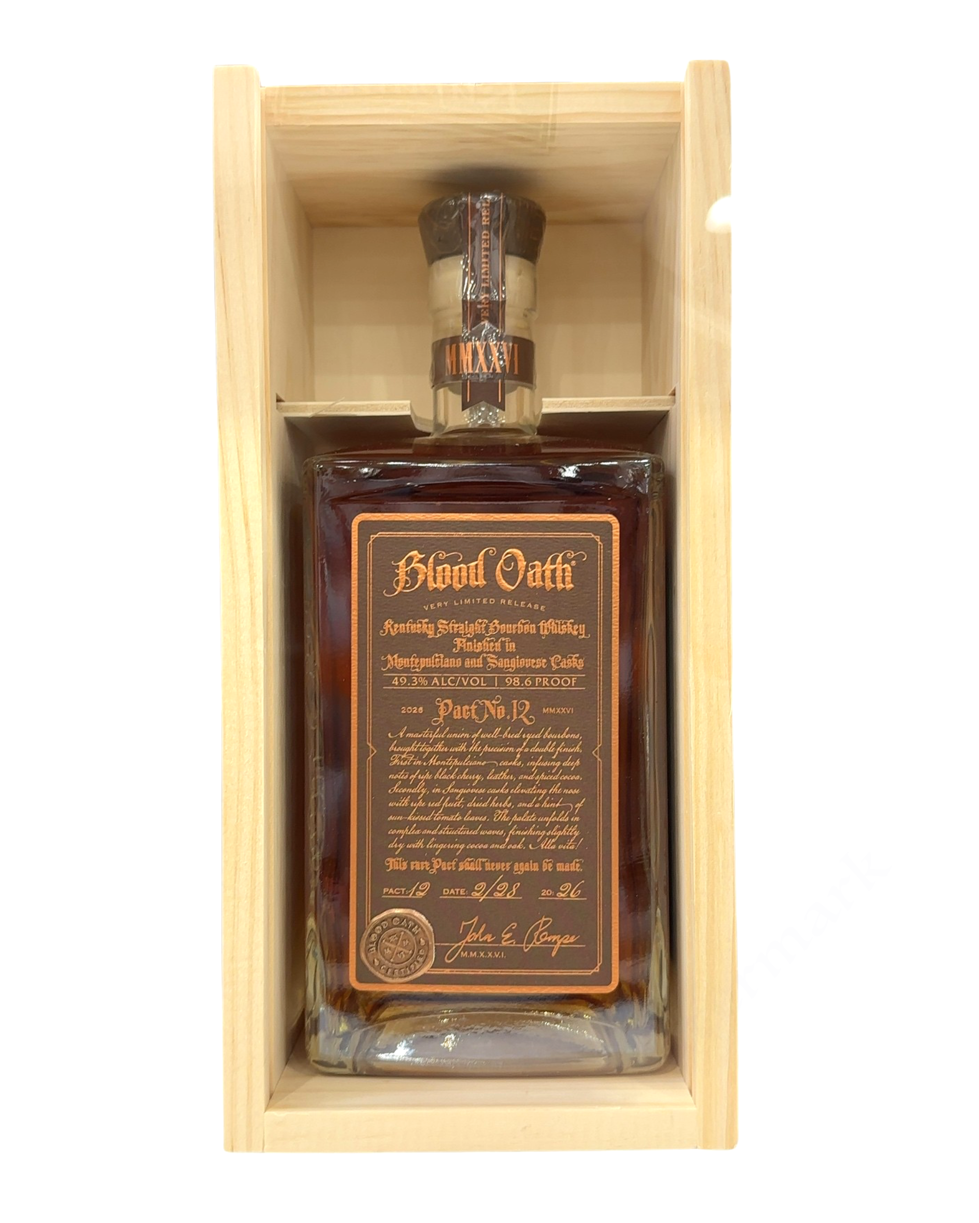 2026 Blood Oath Pact No. 12 98.6 Proof 750ml