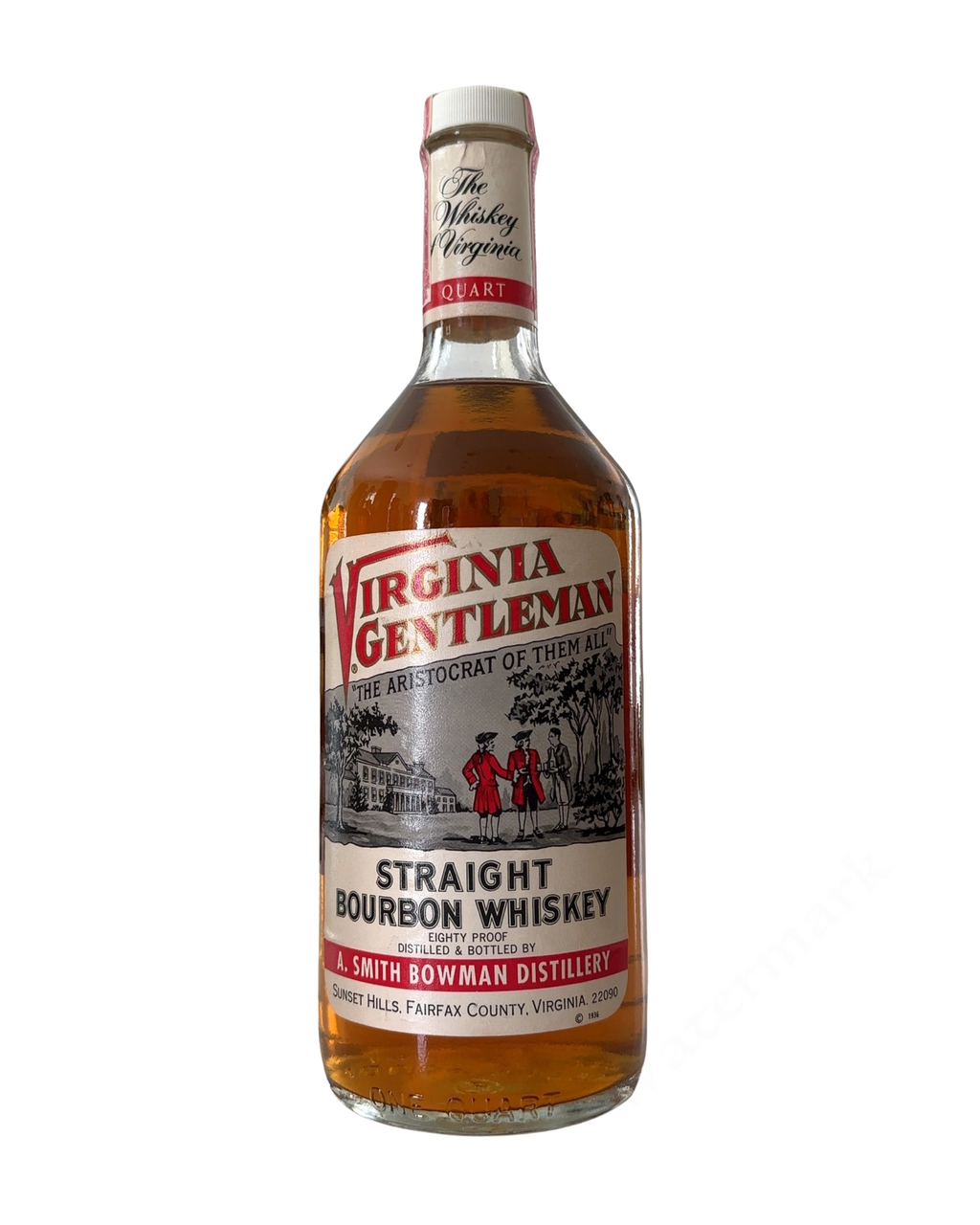 1978 A. Smith Bowman Distillery Virginia Gentleman Straight Bourbon Whiskey 80 Proof 1 Liter