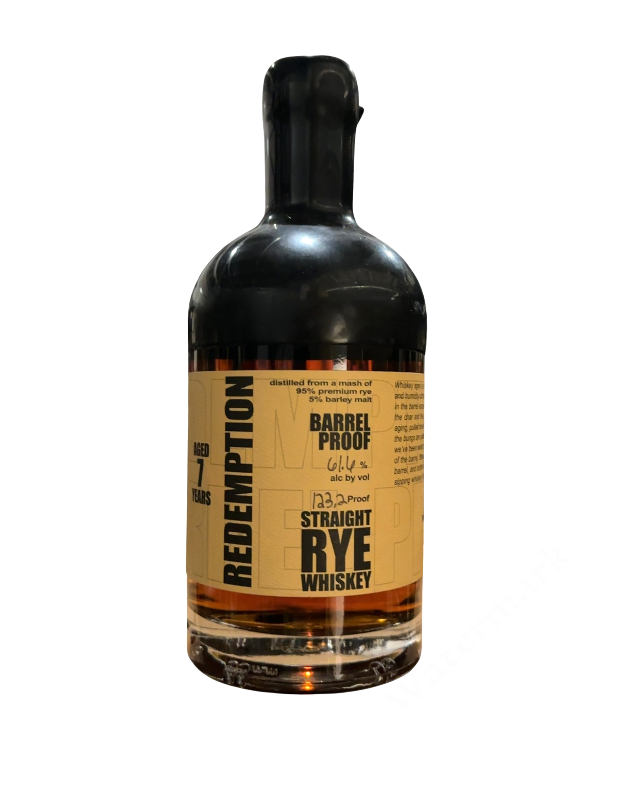 Redemption Barrel Proof Straight Rye Whiskey 123.2 Proof