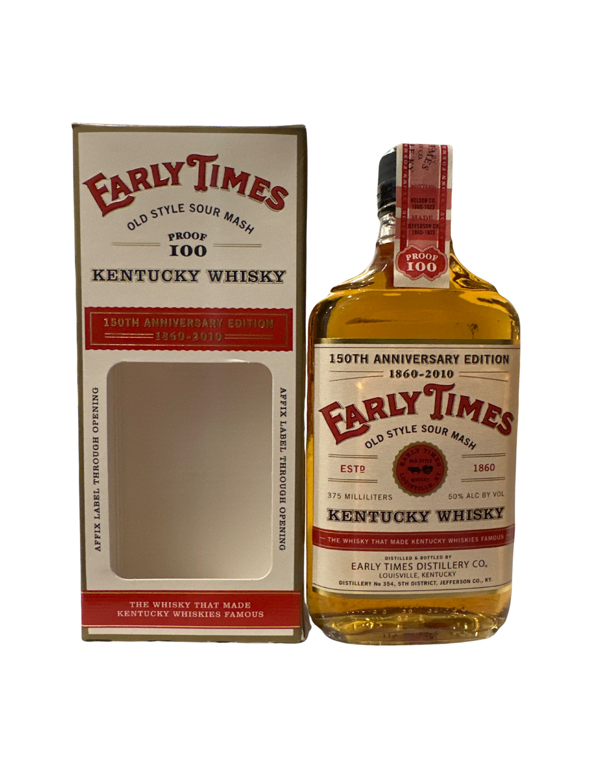2010 Early Times Distillery 150th Anniversary Kentucky Whisky 100 Proof 375ml