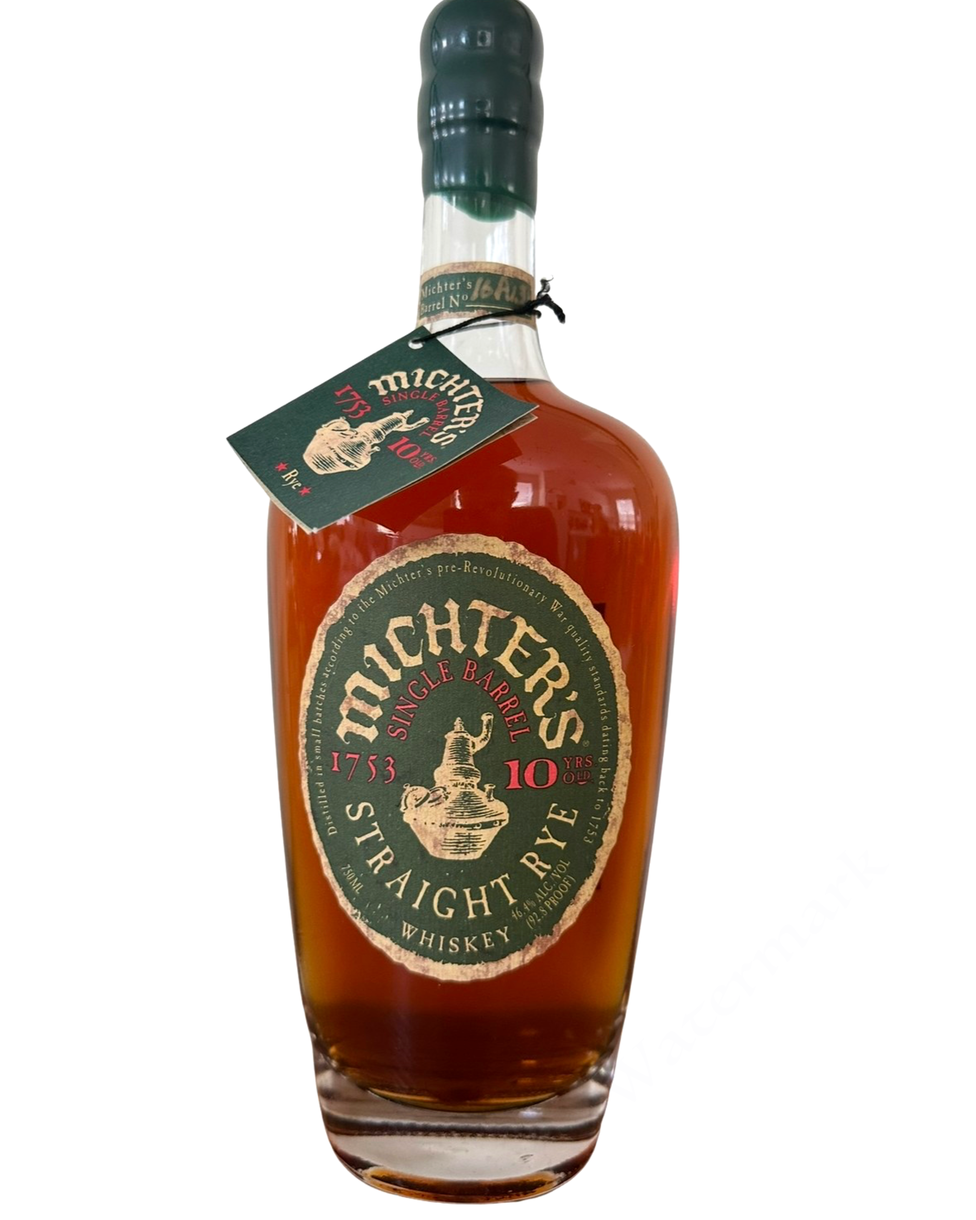 2016 Michter's Single Barrel 10 Years Old Straight Rye Whiskey 92.8 Proof