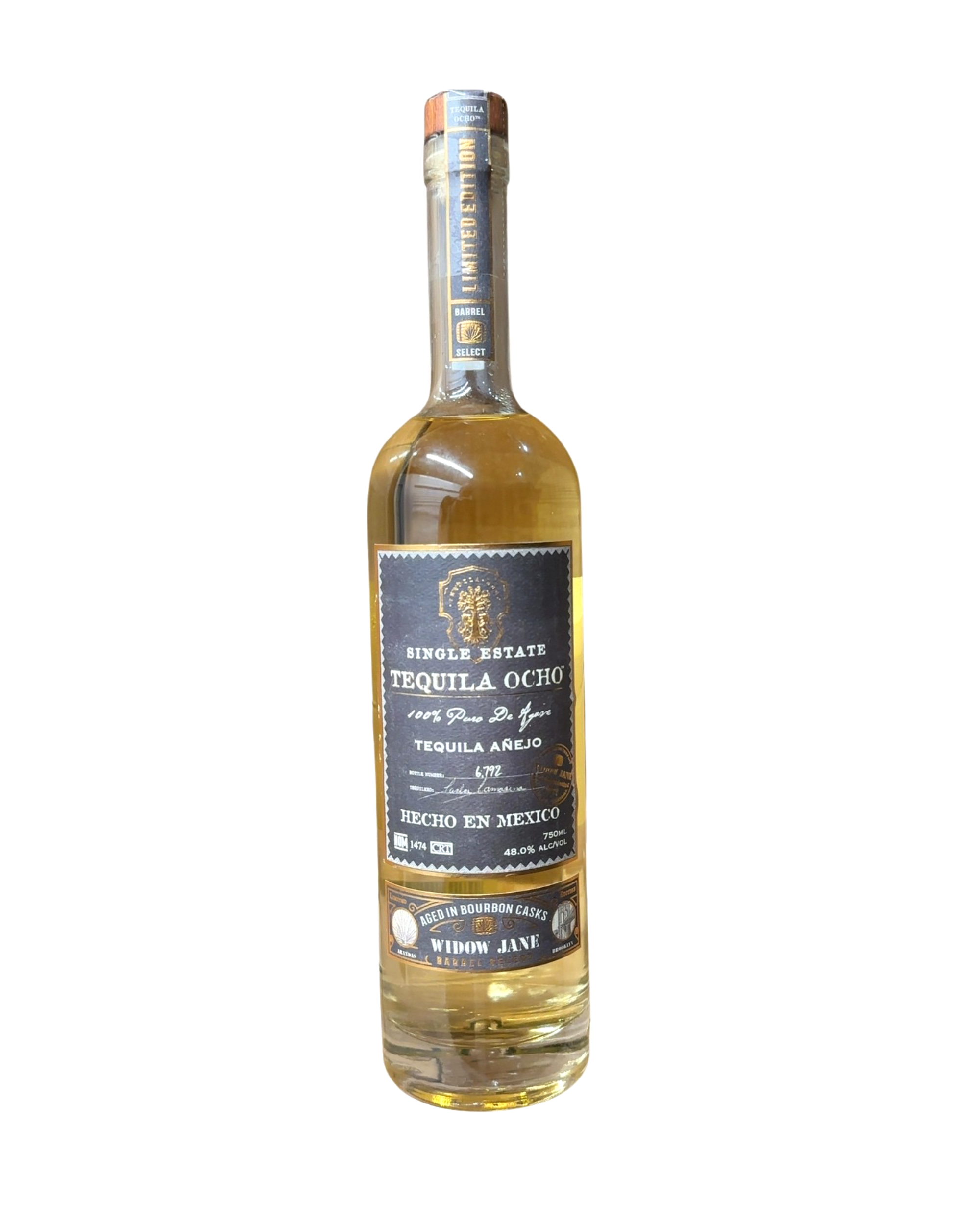 2022 Tequila Ocho Widow Jane Single Estate Tequila Ocho Tequila Añejo 96 Proof 750ml