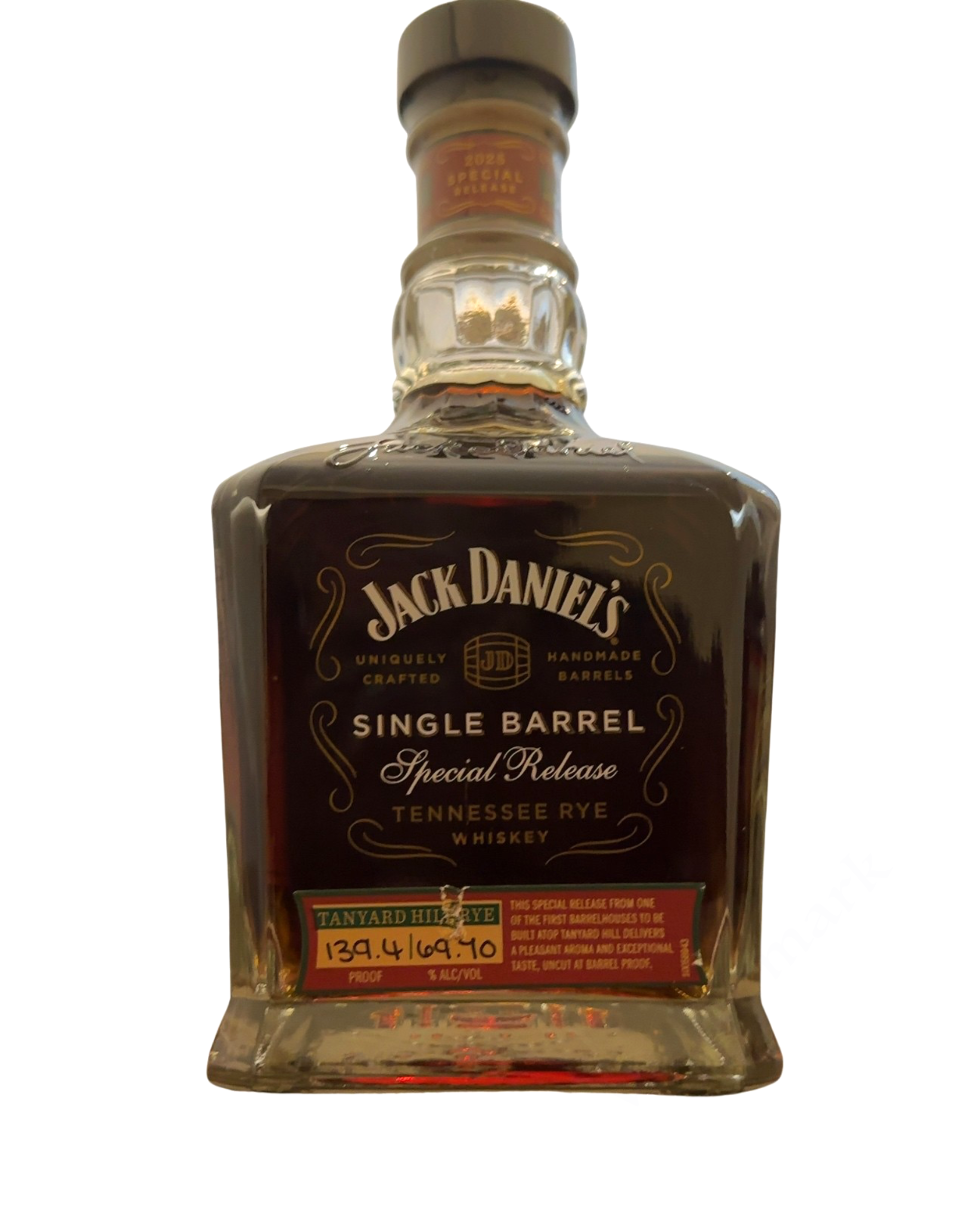 Jack Daniel's Single Barrel Special Release Tennessee Rye Whiskey Tanyard Hill 139.4 Proof