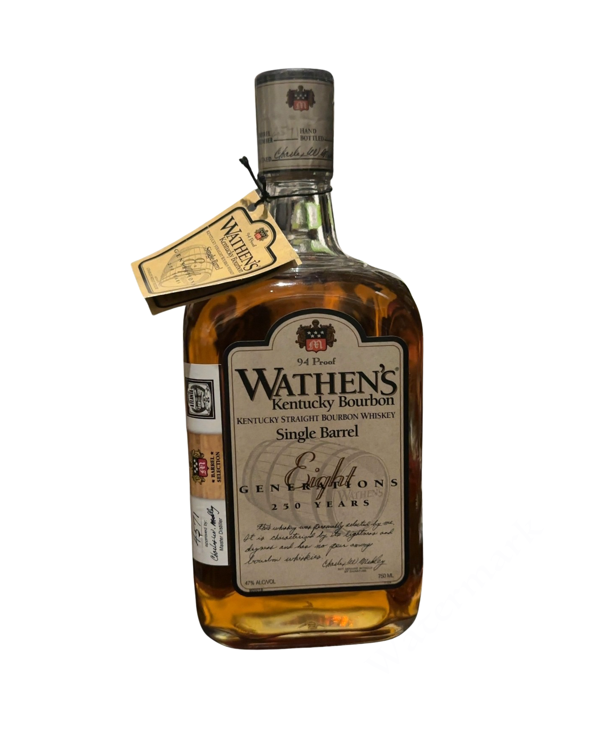 2019 WATHEN'S Kentucky Bourbon Single Barrel 94 Proof 750ml