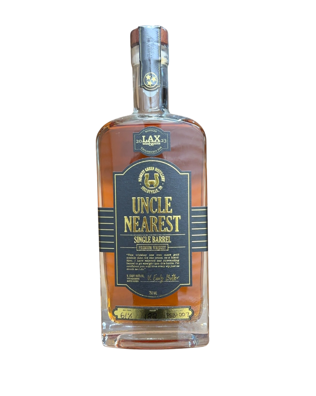 2023 Uncle Nearest Single Barrel Premium Whiskey 122 Proof 750ml