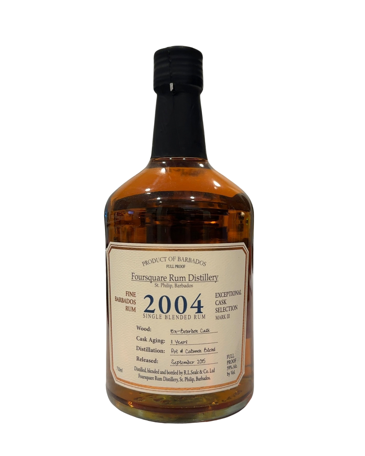 2015 Foursquare Single Blended Rum 118 Proof 750ml