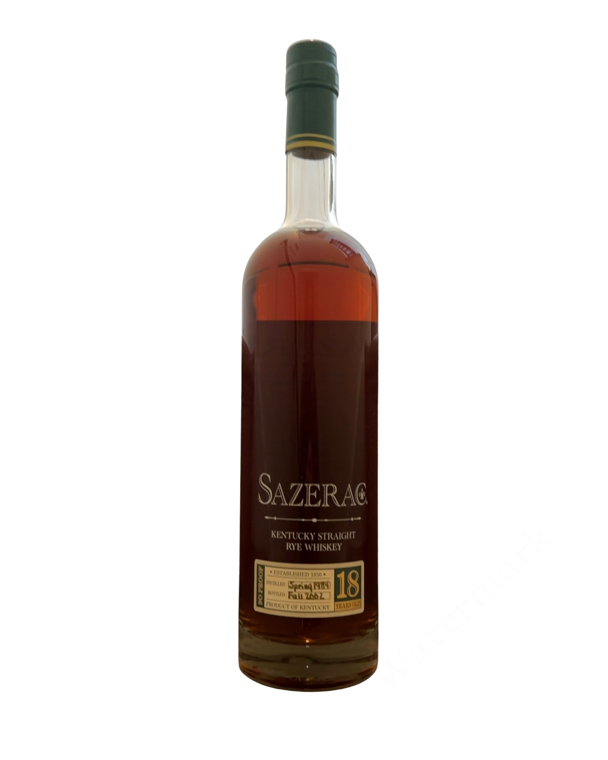 2002 Sazerac 18 Year Kentucky Straight Rye Whiskey 90 Proof