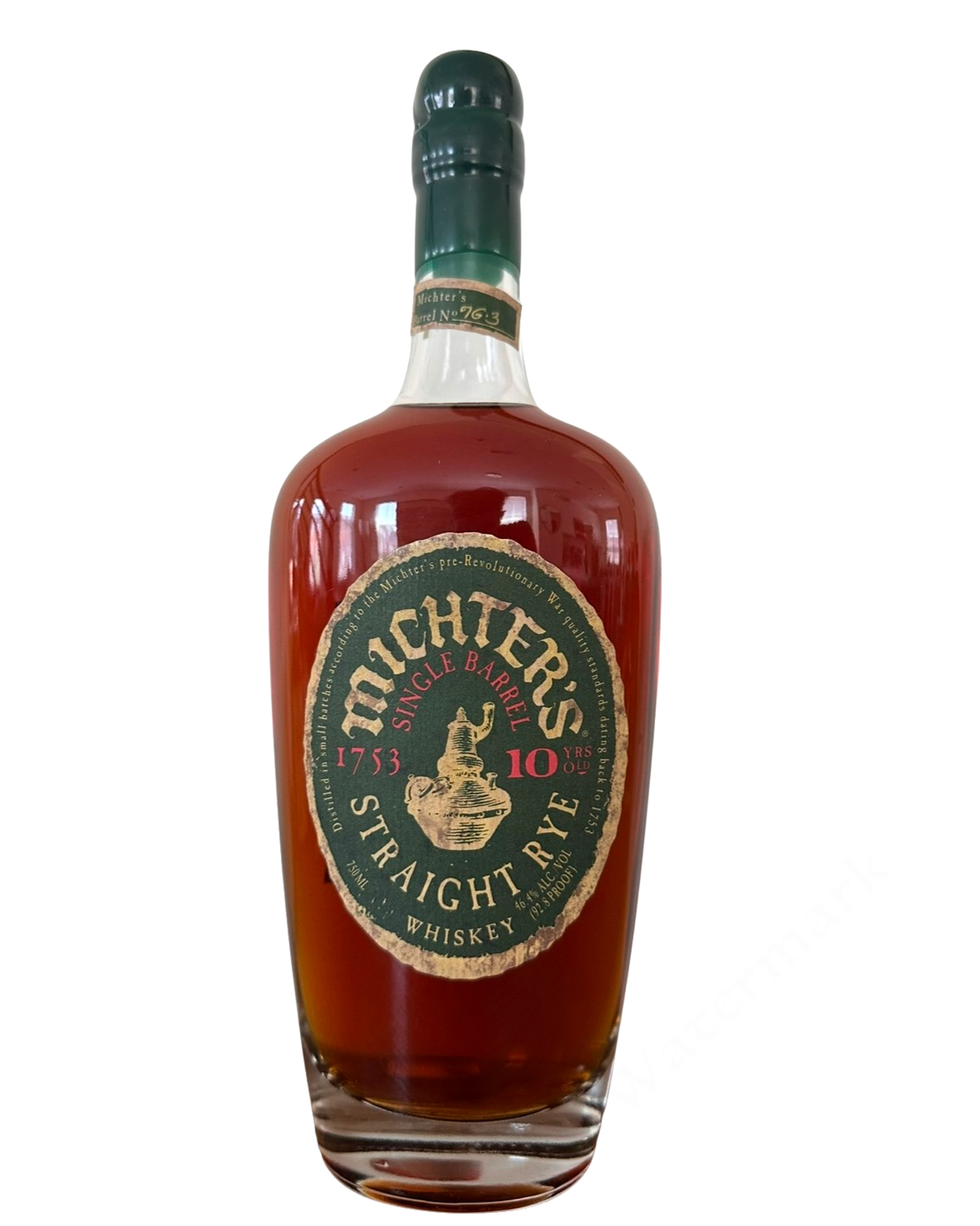 2007 Michter's Single Barrel 10 Years Old Straight Rye Whiskey 92.8 Proof