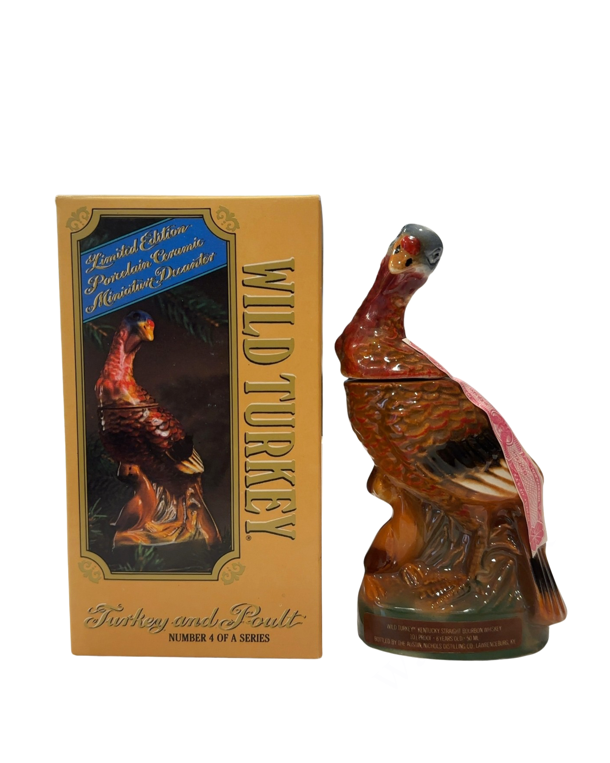 1983 Austin, Nichols Distilling Co. Wild Turkey "Turkey and Poult" Miniature Decanter 101 Proof 50ml