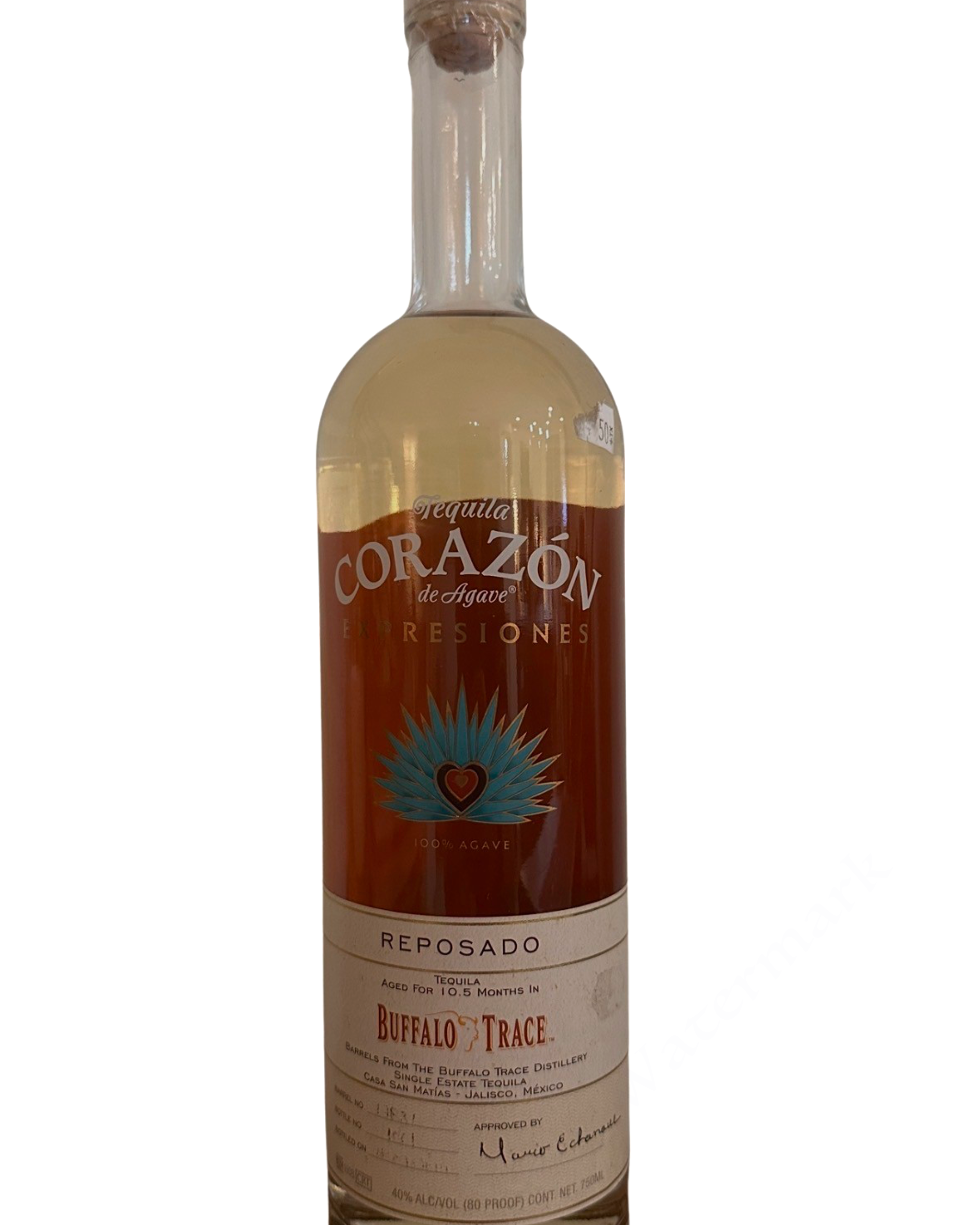 Corazon de Agave (aged in Buffalo Trace barrels) Corazon de Agave Expresiones Reposado 80 Proof