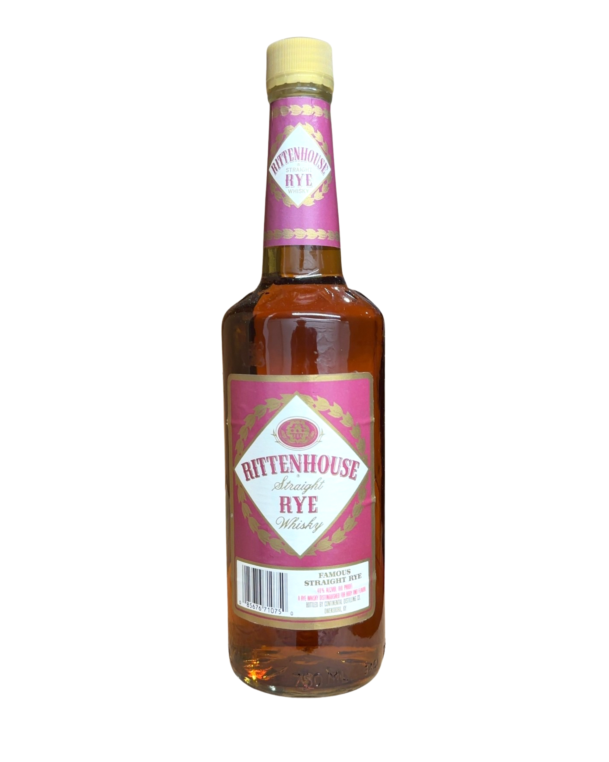 1990 Rittenhouse Rye Continental Distilling Owensboro KY80 Proof 80 Proof 750ml