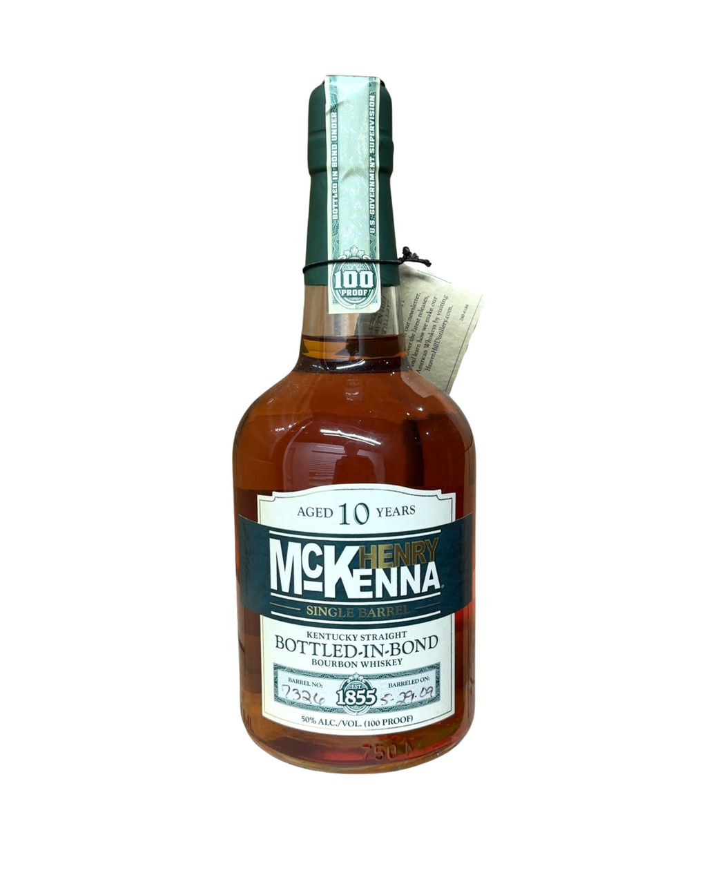 2019 Heaven Hill Distillery Henry McKenna Single Barrel Kentucky Straight Bottled-in-Bond Bourbon Whiskey 100 Proof 750ml