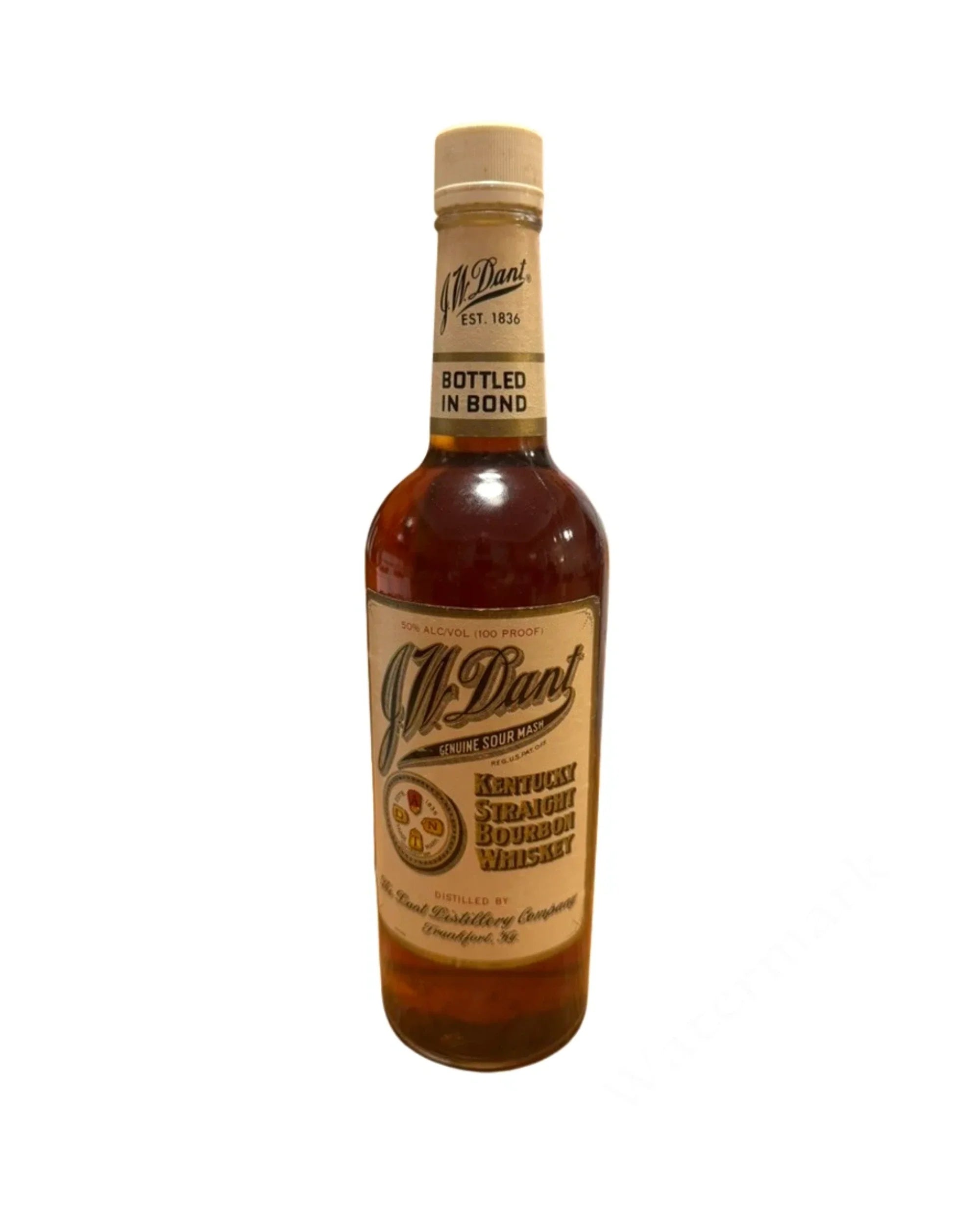 1993 J.W. Dant / The Dant Distillery Company J.W. Dant Kentucky Straight Bourbon Whiskey Bottled in Bond 100 Proof