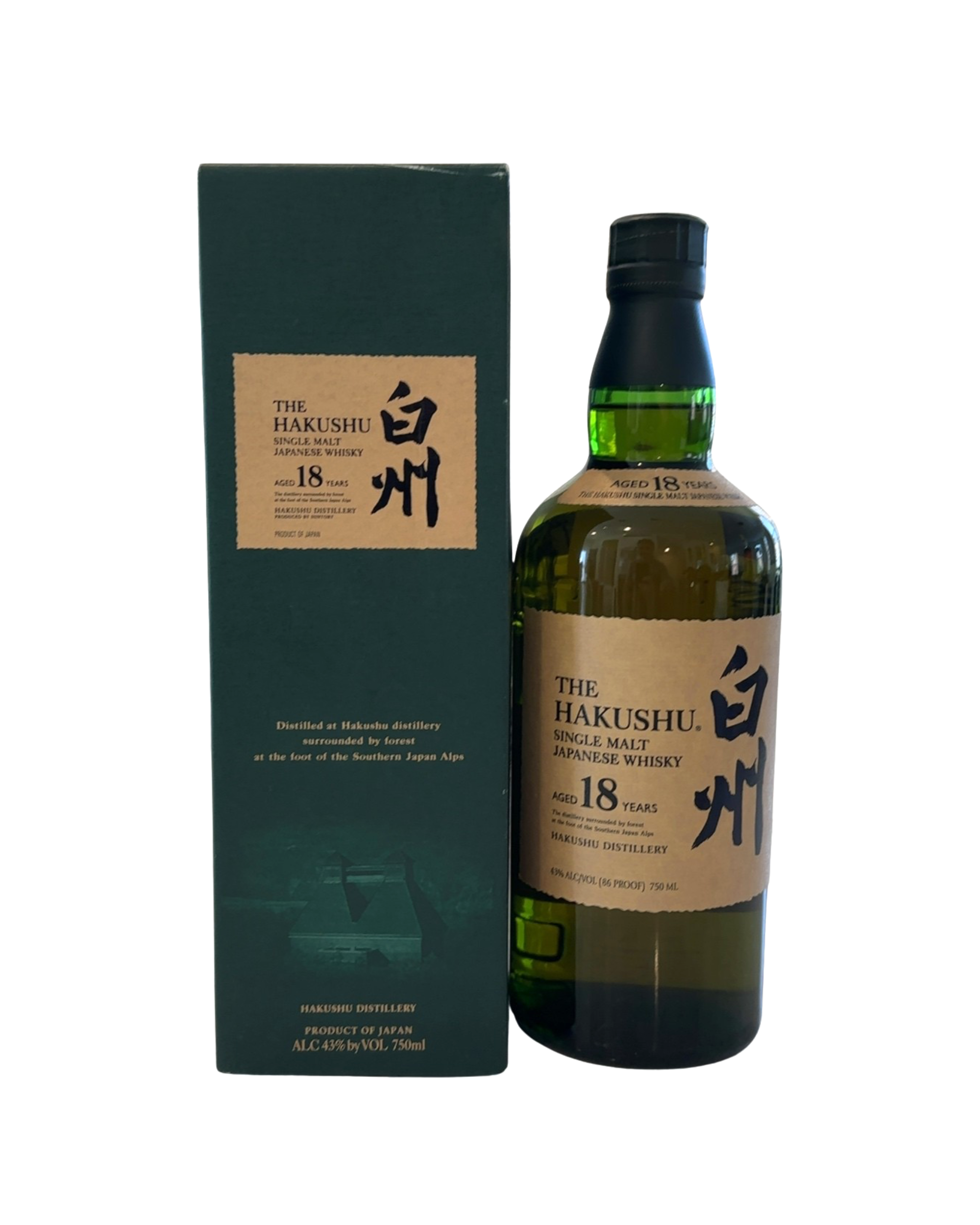Older Bottling Hakushu 18 Year Single Malt Japanese Whisky 86 Proof 750ml