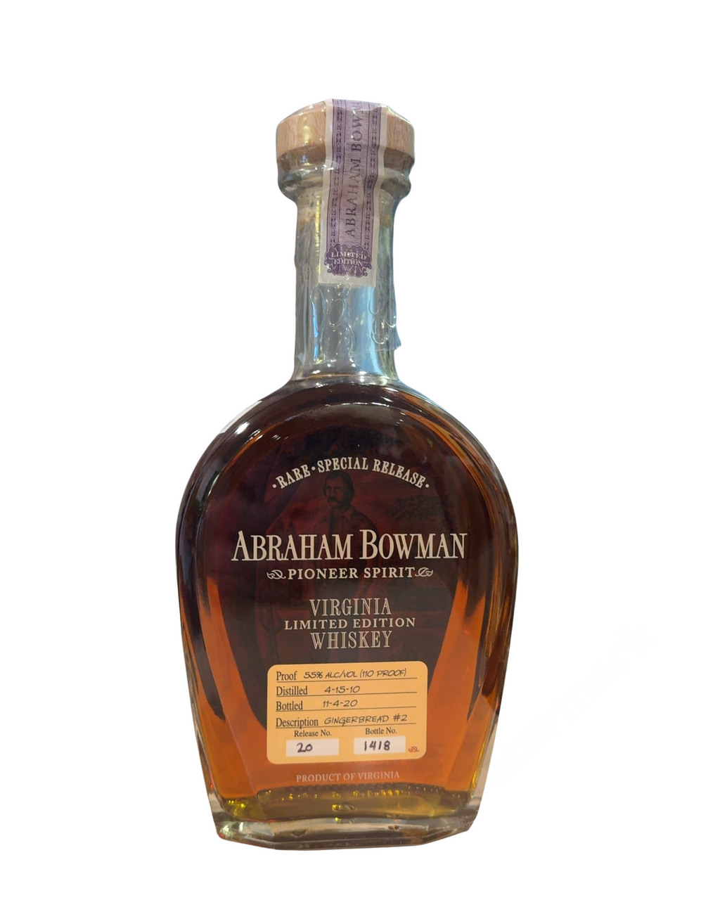 2020 Abraham Bowman Gingerbread #2 Whiskey 110 Proof 750ml