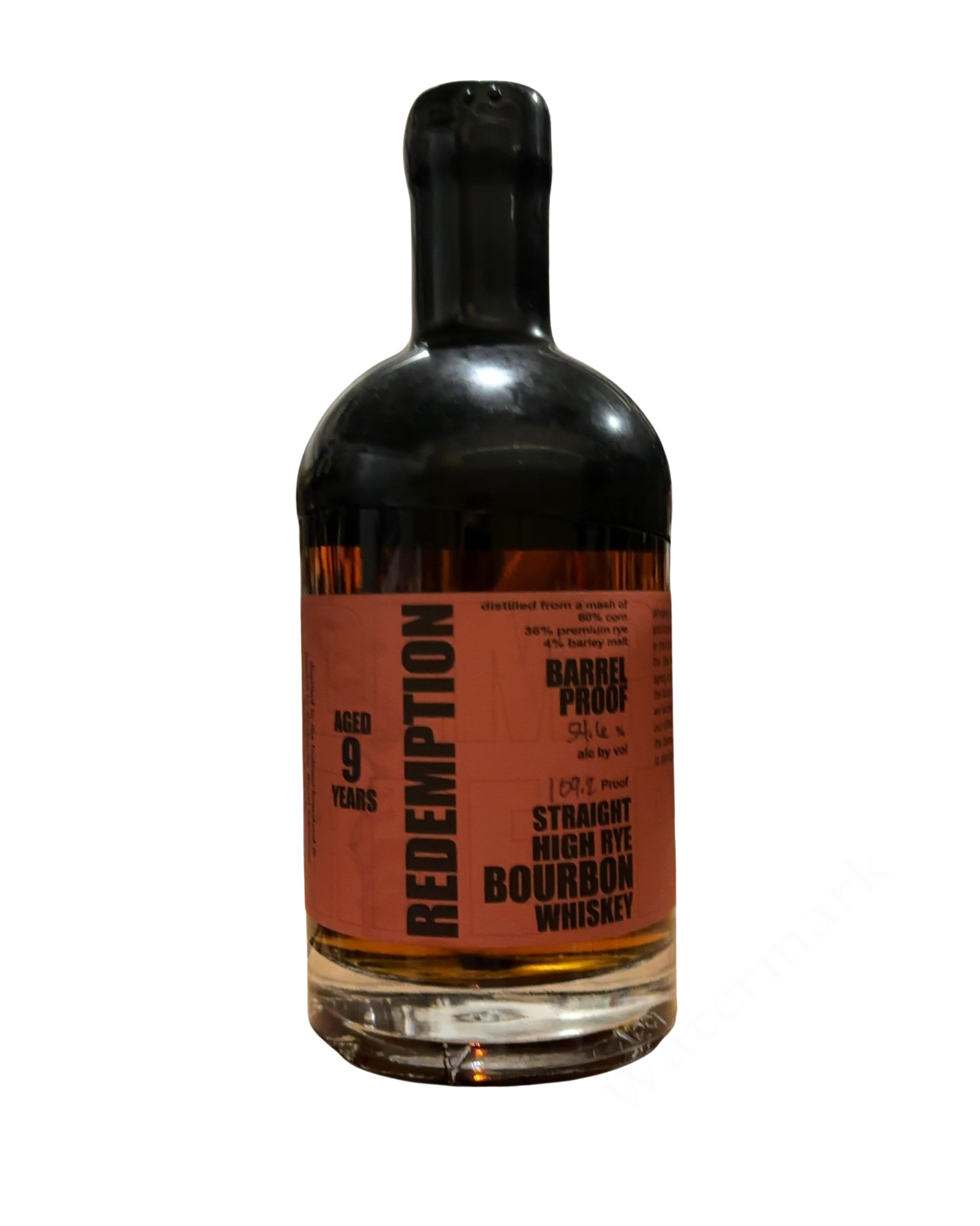 Redemption Barrel Proof Straight High Rye Bourbon Whiskey 109.2 Proof