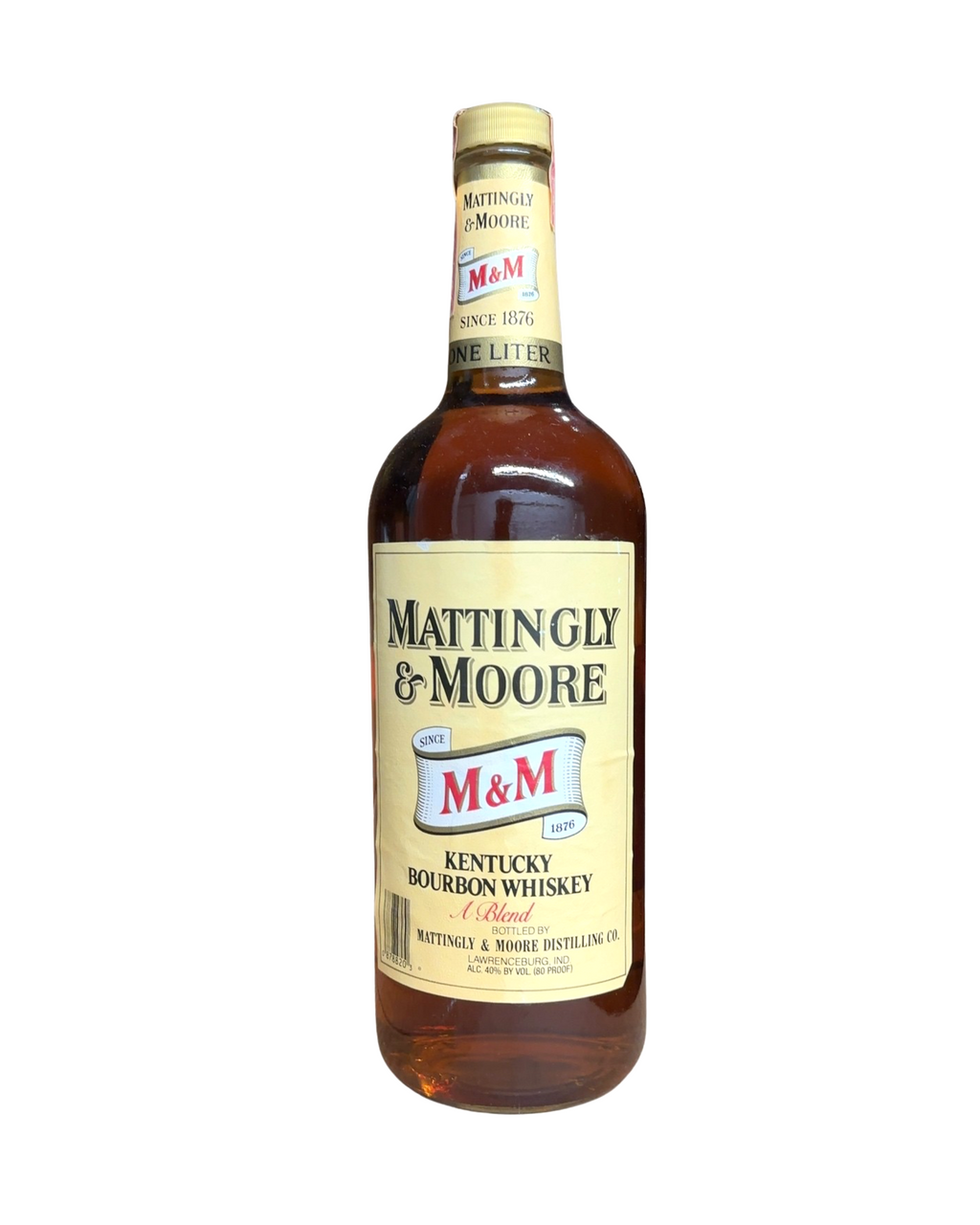 1988 Mattingly & Moore Kentucky Bourbon Whiskey 80 Proof 1000ml