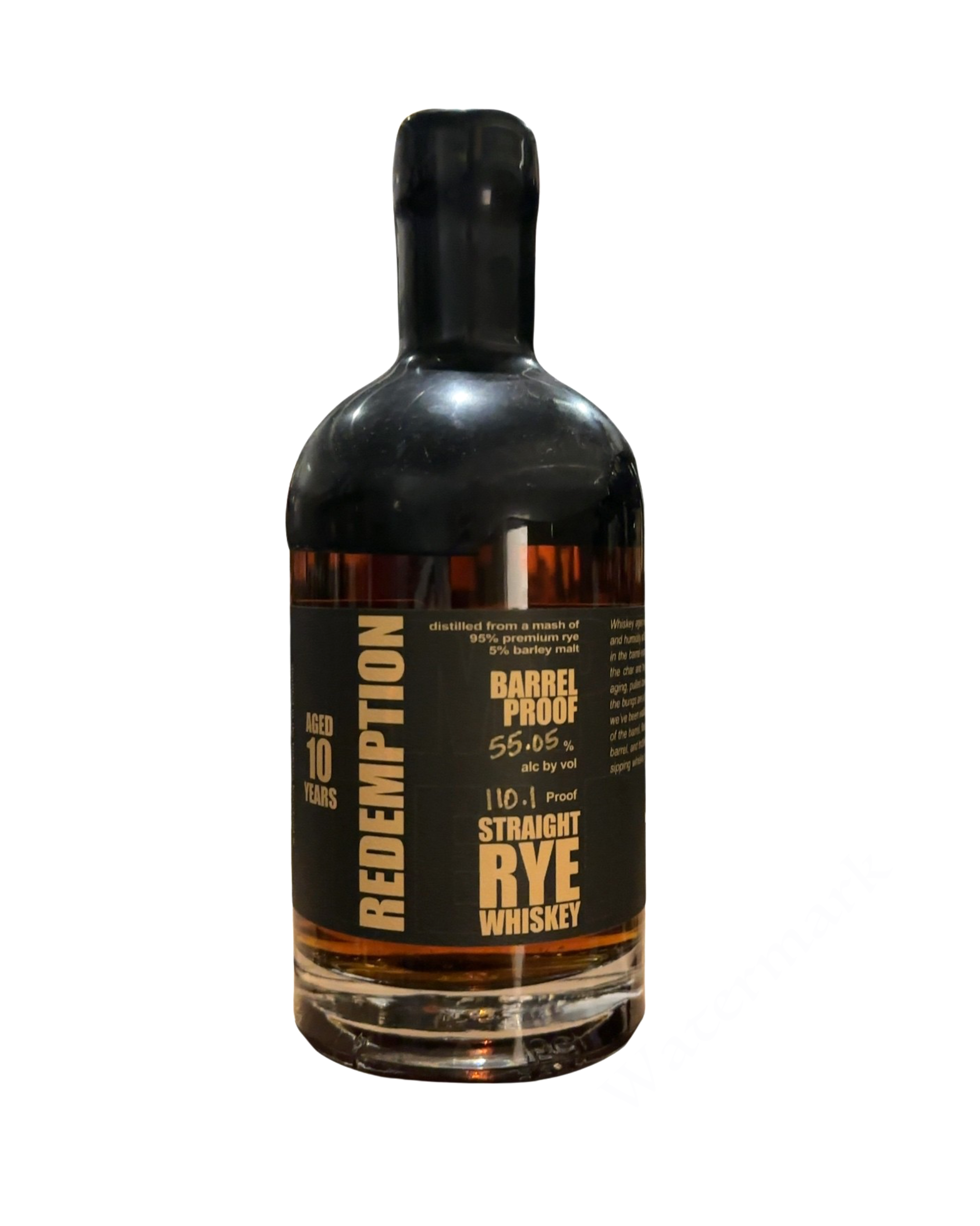 Redemption Barrel Proof Straight Rye Whiskey 110.1 Proof 750ml