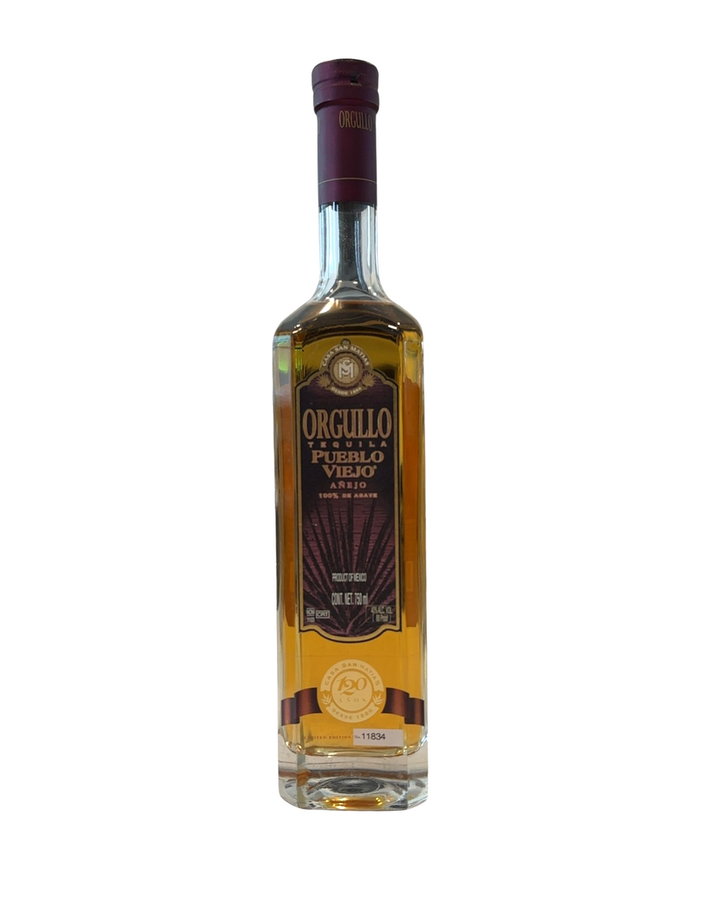 2006 Casa San Matias Nom 1103 Orgullo Tequila Pueblo Viejo Añejo 120th Anniversary 80 Proof 750ml