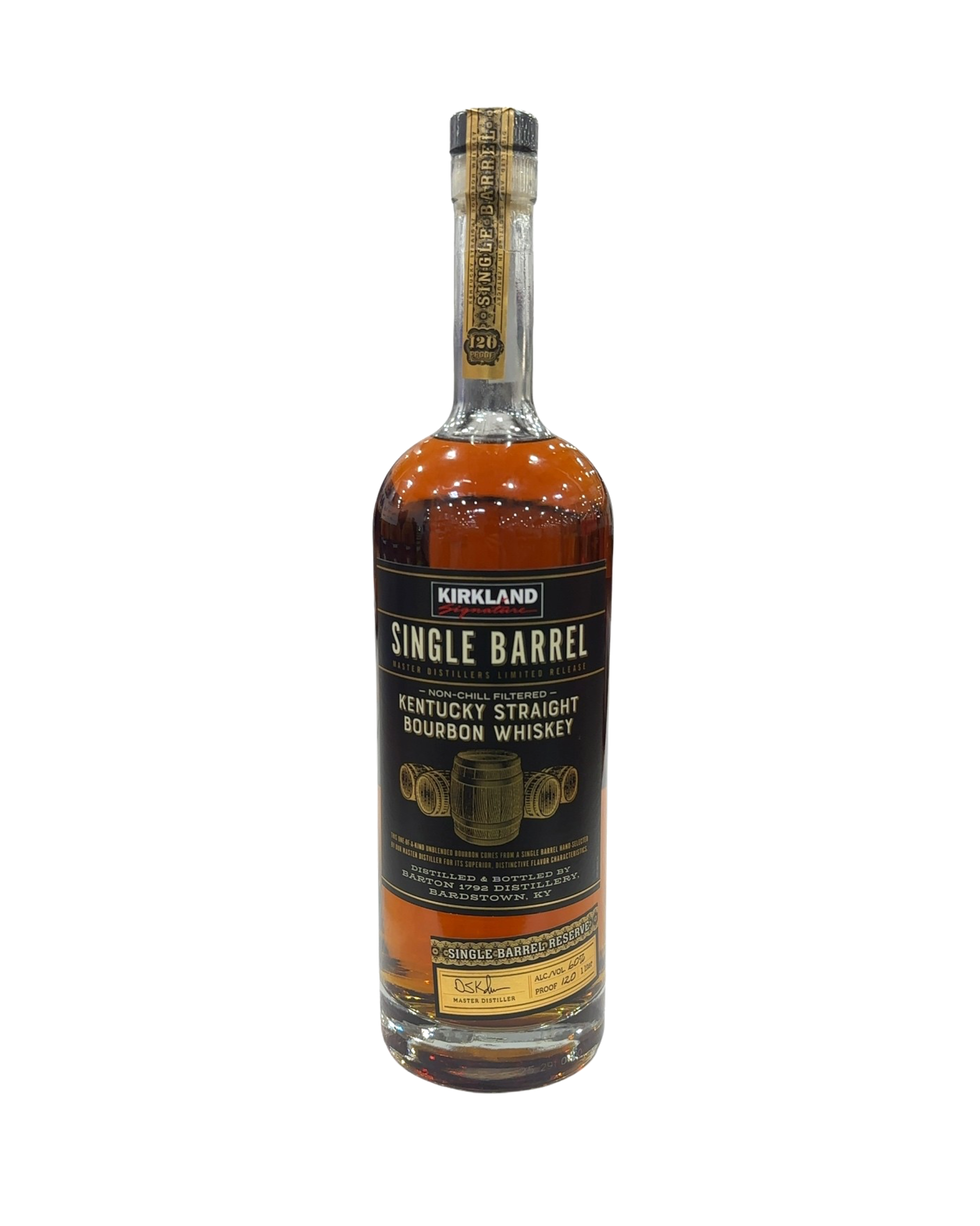 2026 Barton 1792 Distillery Kirkland Signature Single Barrel Kentucky Straight Bourbon Whiskey 120 Proof 1000ml