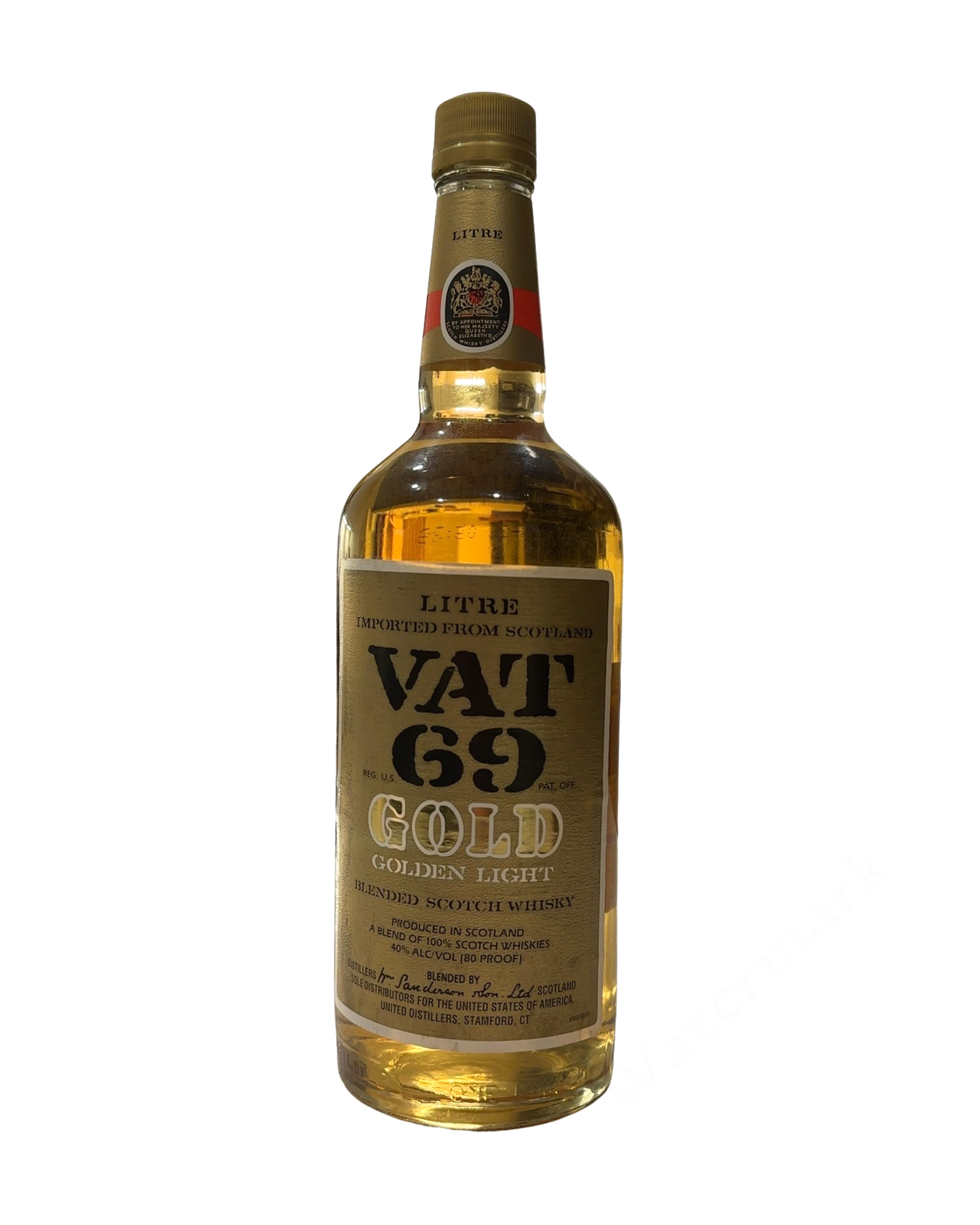 VAT 69 Gold Golden Light 80 Proof 1 Liter