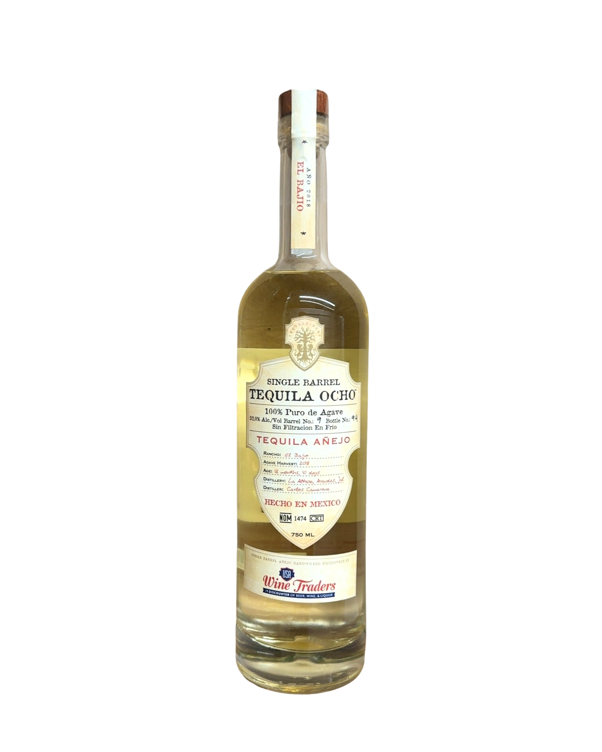 2018 TEQUILA OCHO Single Barrel Añejo 104 Proof 750ml