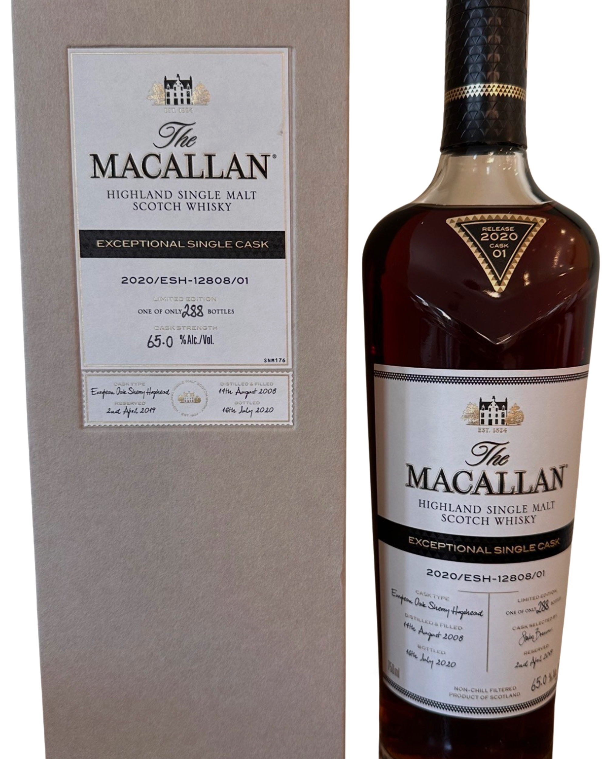 The Macallan Distillers Ltd. The Macallan Highland Single Malt Scotch Whisky Exceptional Single Cask 2020/ESH-12808/01 130 Proof