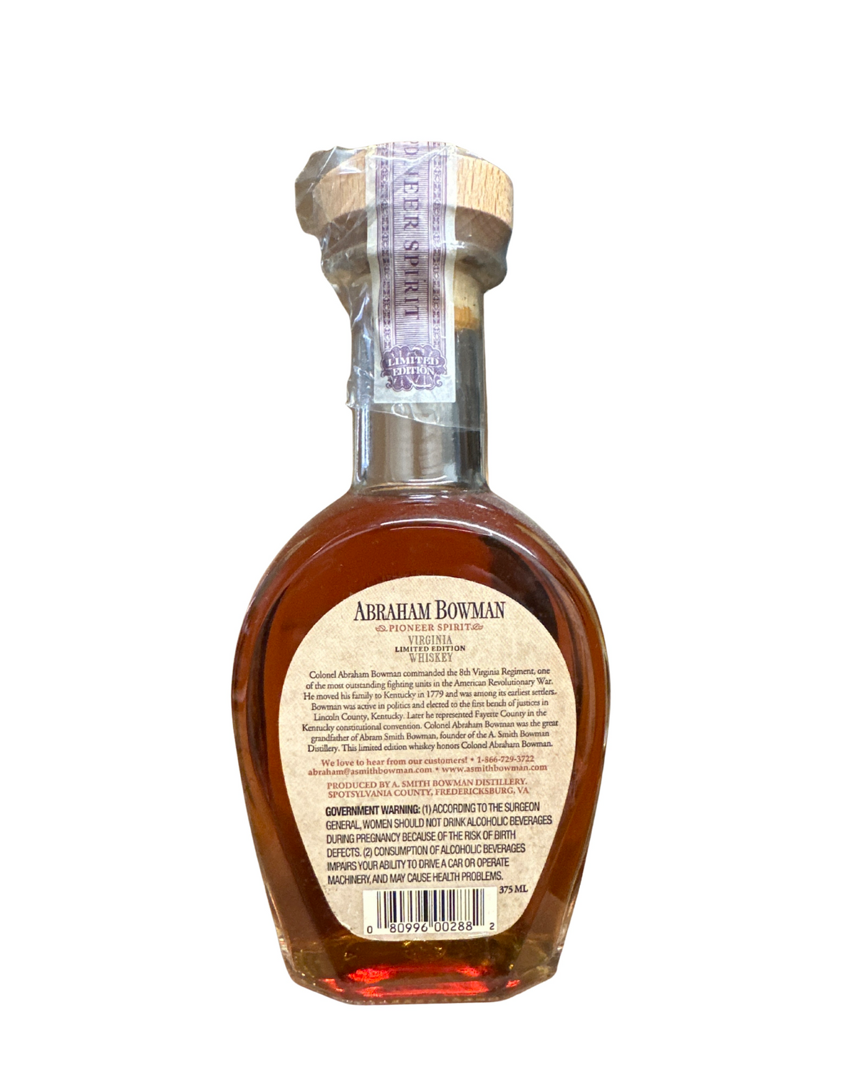 2015 Abraham Bowman Touriga & Merlot Wine Finished 100 Proof