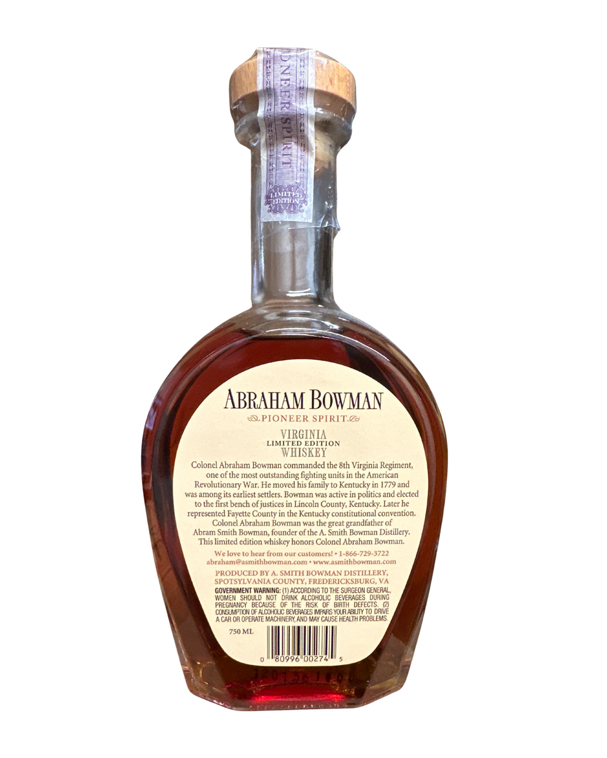 2012 Abraham Bowman Bourbon Whiskey 147.5 Proof