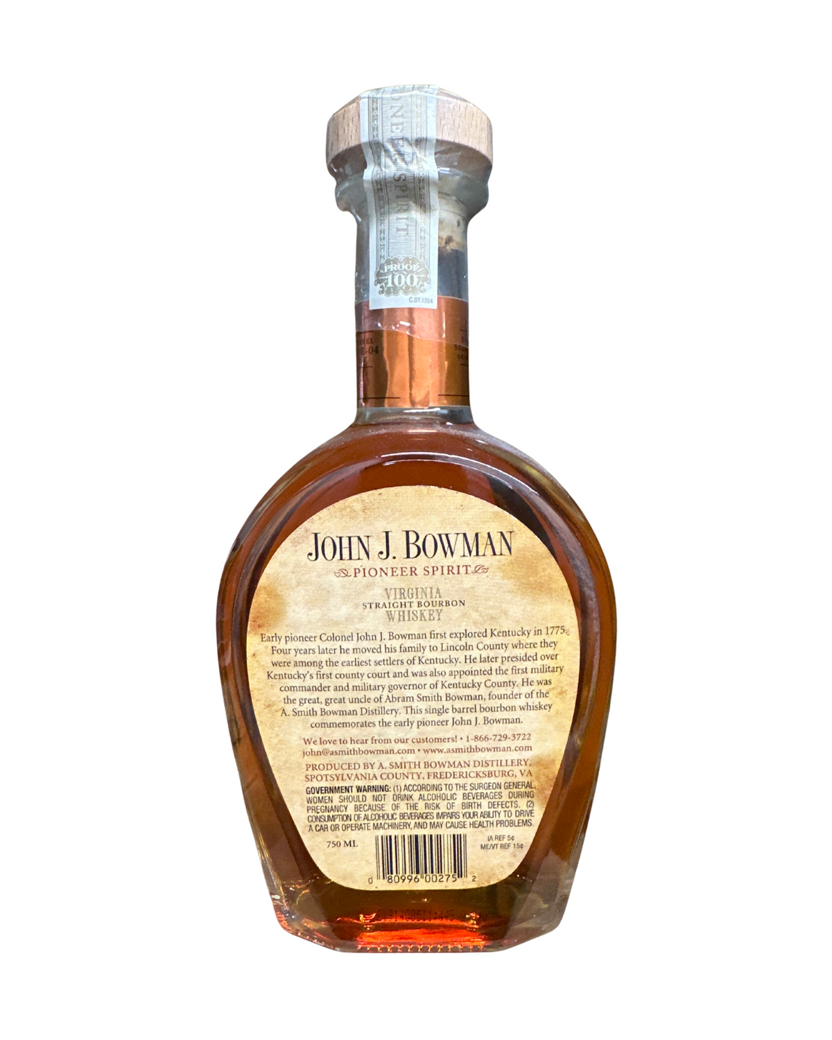 2019 John J. Bowman Clarity Pick Cloudy with a Chance of Chill Single Barrel 100 Proof 750ml