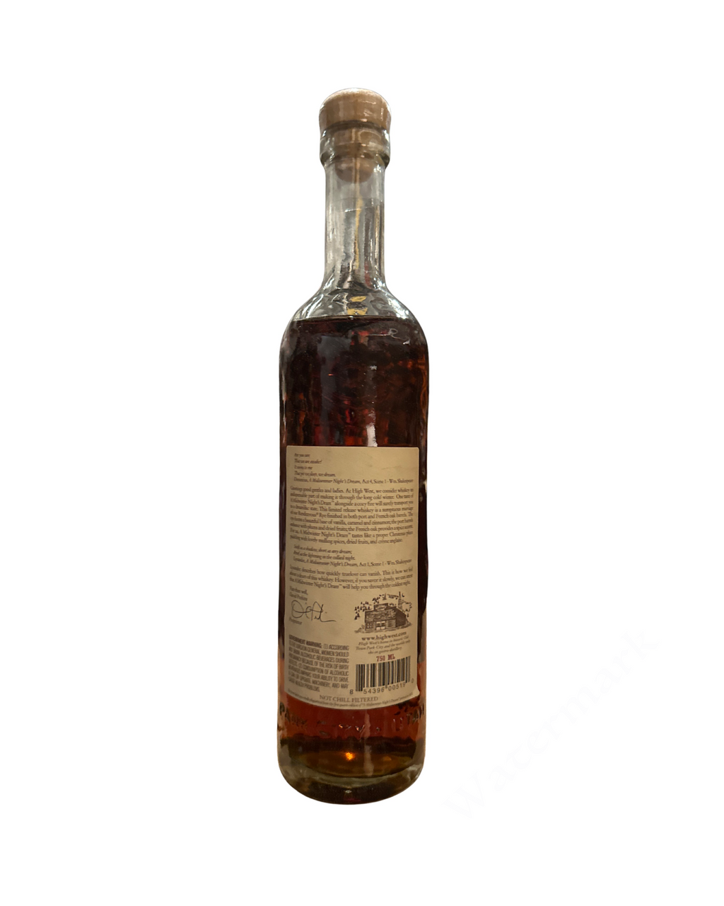 2013 High West Distillery A Midwinter Nights Dram 98.6 Proof Batch Act 1